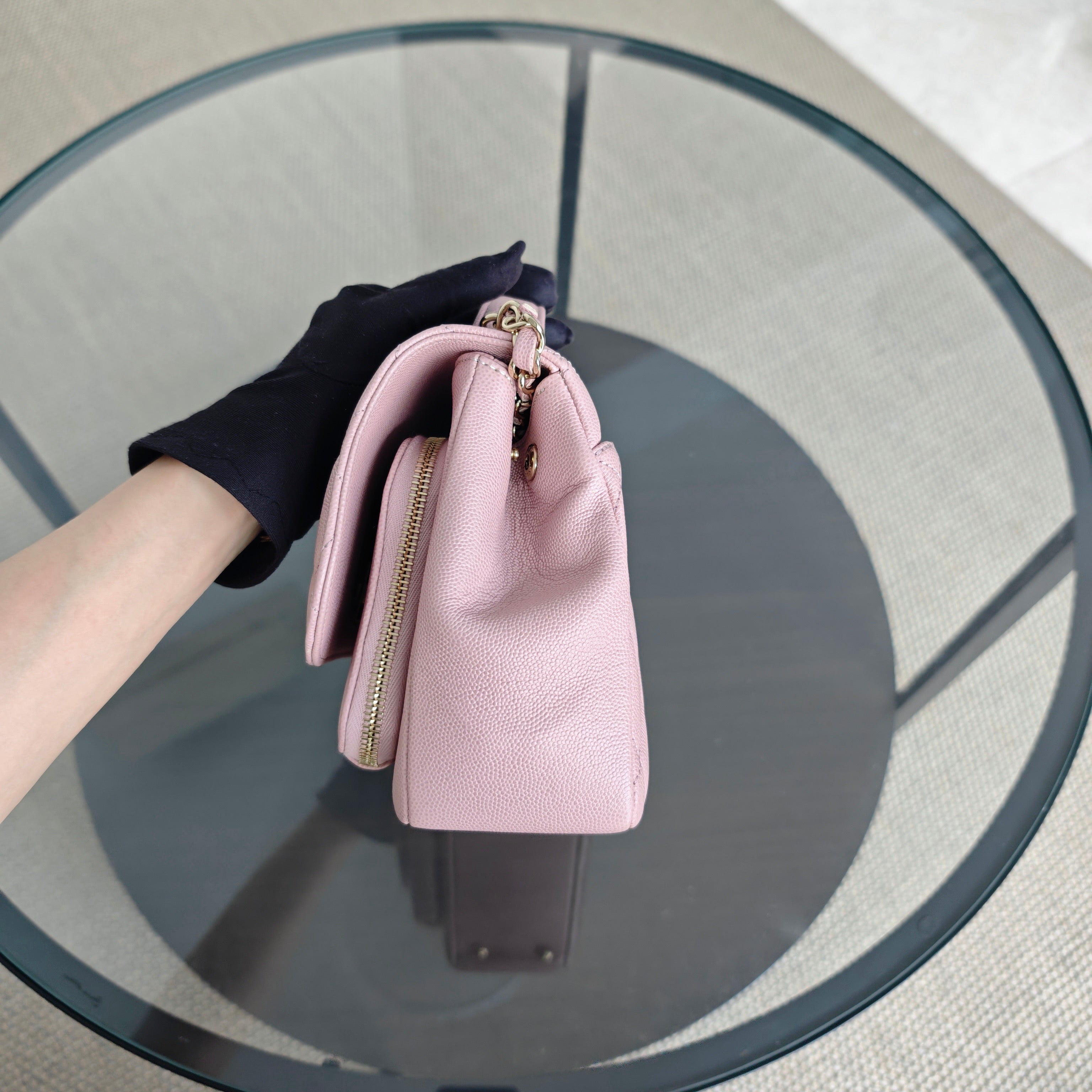 Chanel Business Affinity - Medium 23CM Caviar Quilted Sakura Light Pink Gold Hardware Series 25