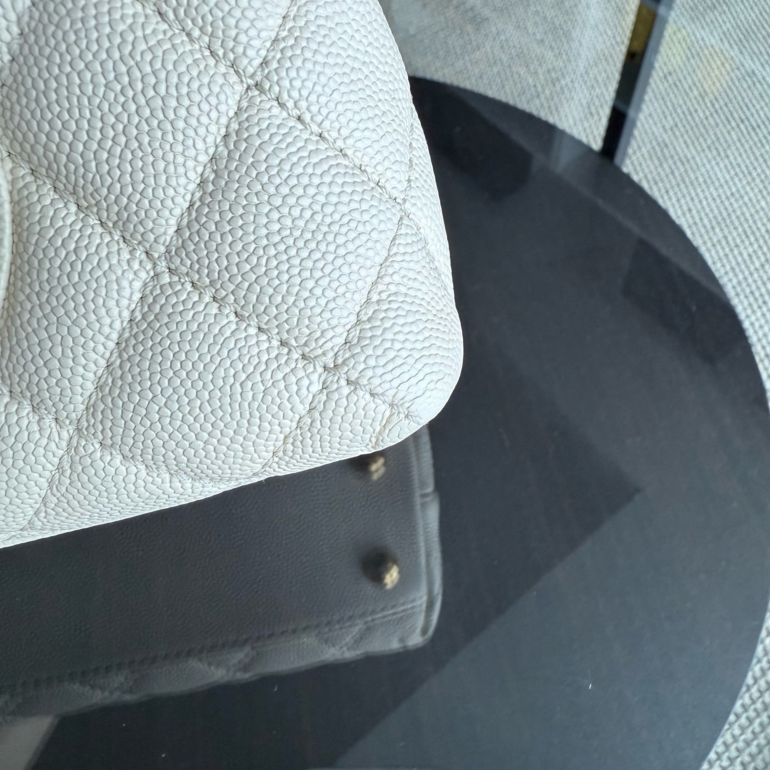 Chanel Coco Handle Small - Caviar Quilted White Gold Hardward 23