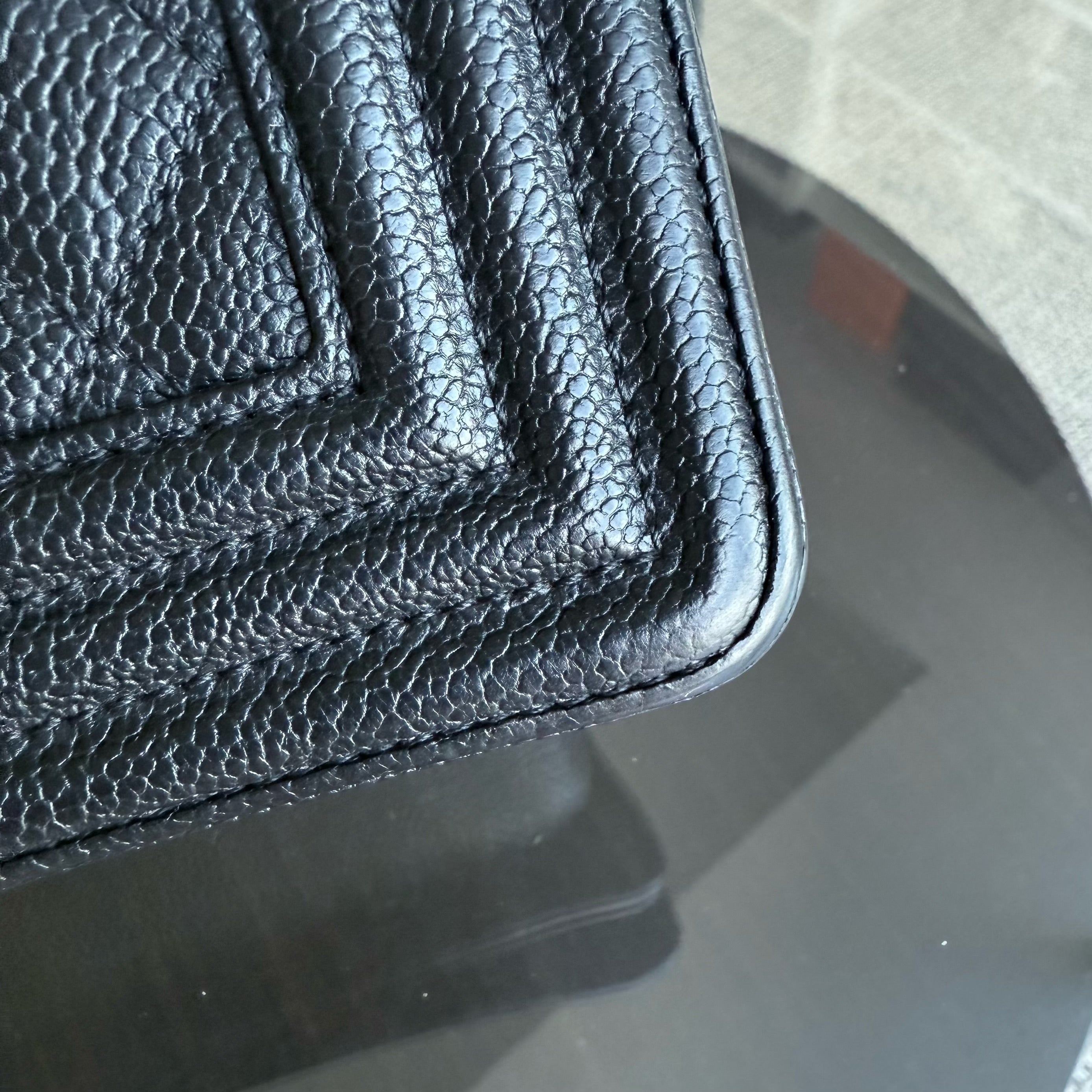 Chanel Boy Medium - Caviar Quilted Grained Calfskin Black Ruthenium Silver Hardware Series 23
