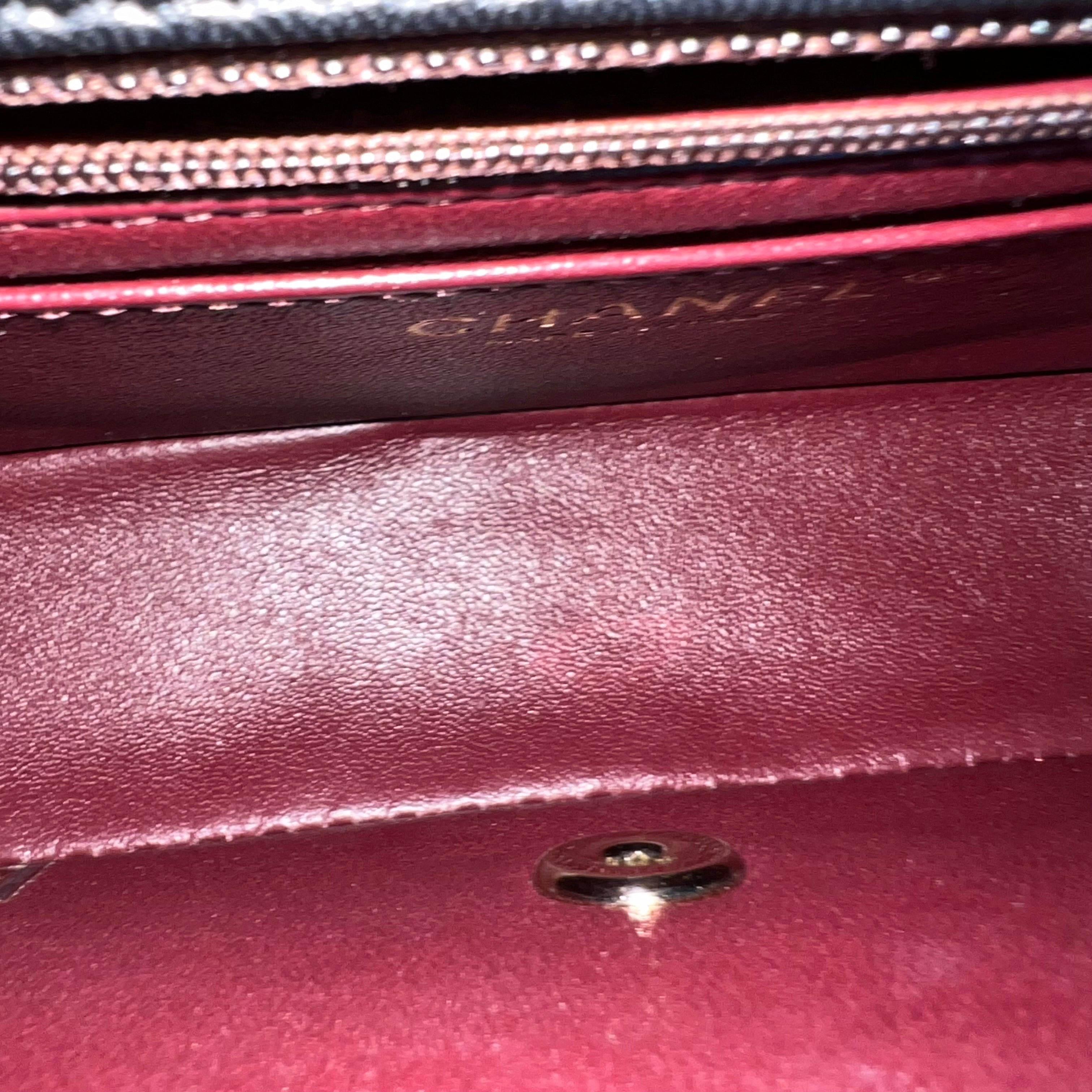 *Full Set, Receipt* Mini Rectangular Double Flap 20CM Chevron Lambskin Black GHW No 24