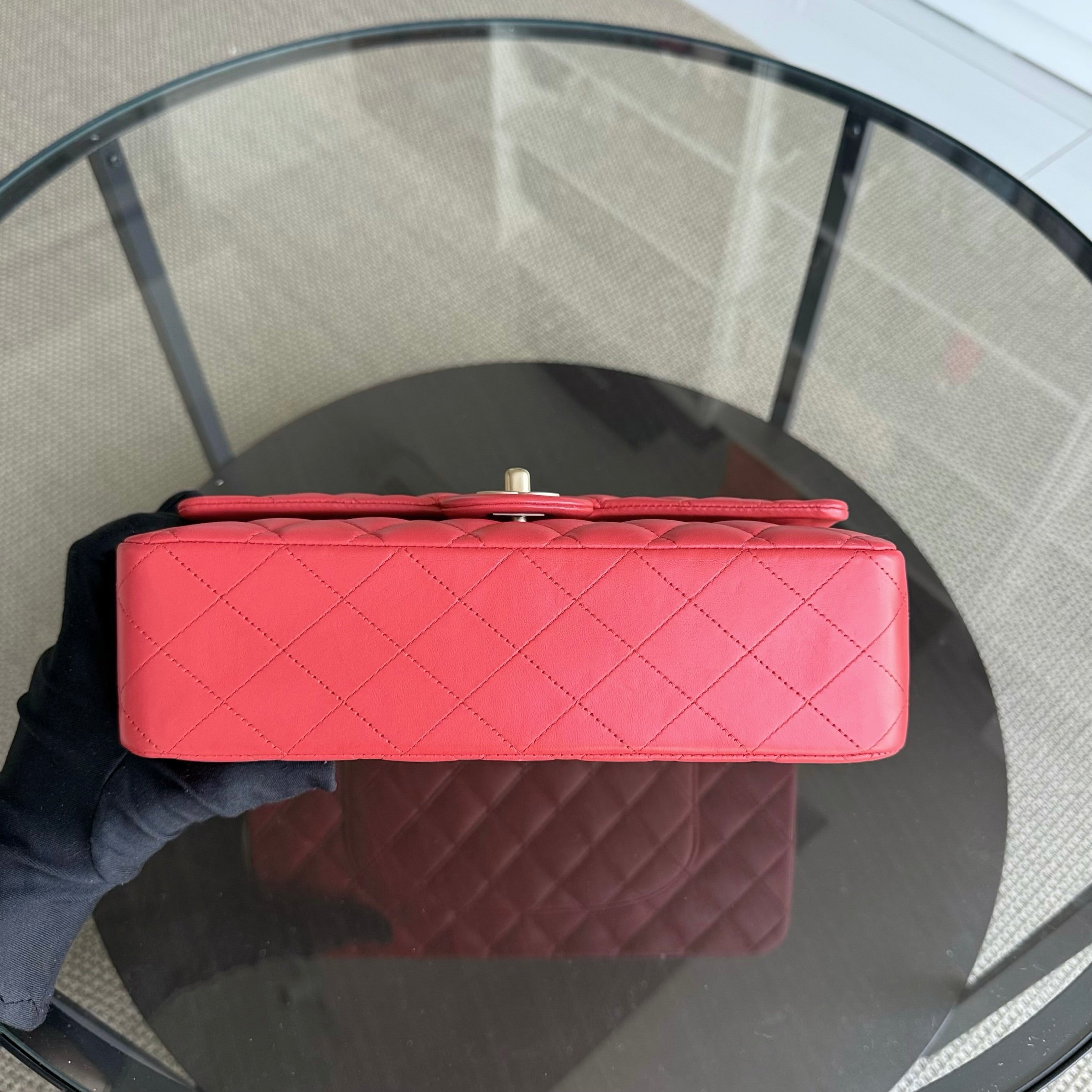 Chanel Classic Flap Medium - 25CM Quilted Lambskin Red Gold Hardware Series 13