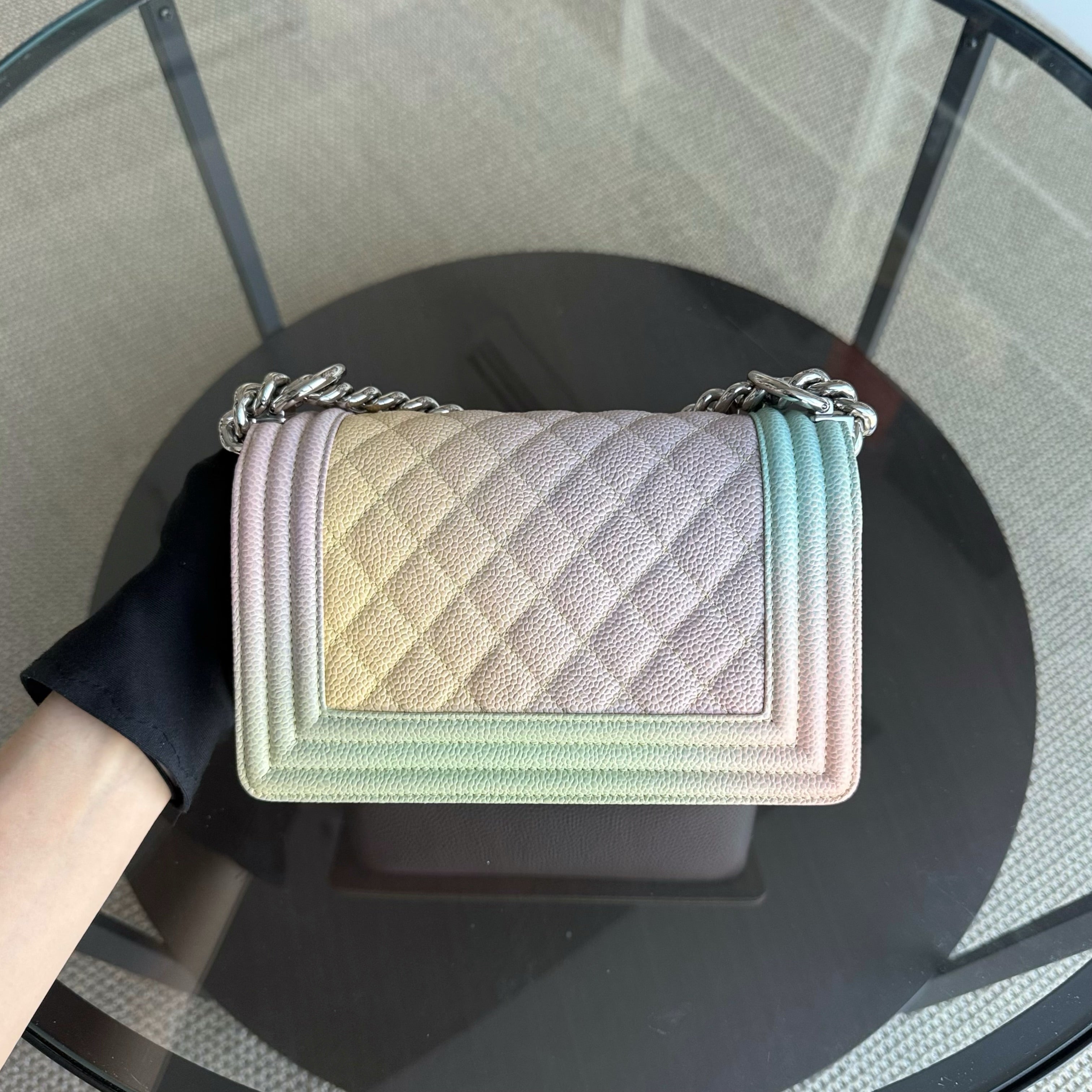Chanel Boy Small Limited Edition - Caviar Quilted Grained Calfskin Rainbow Silver Hardware Series 25