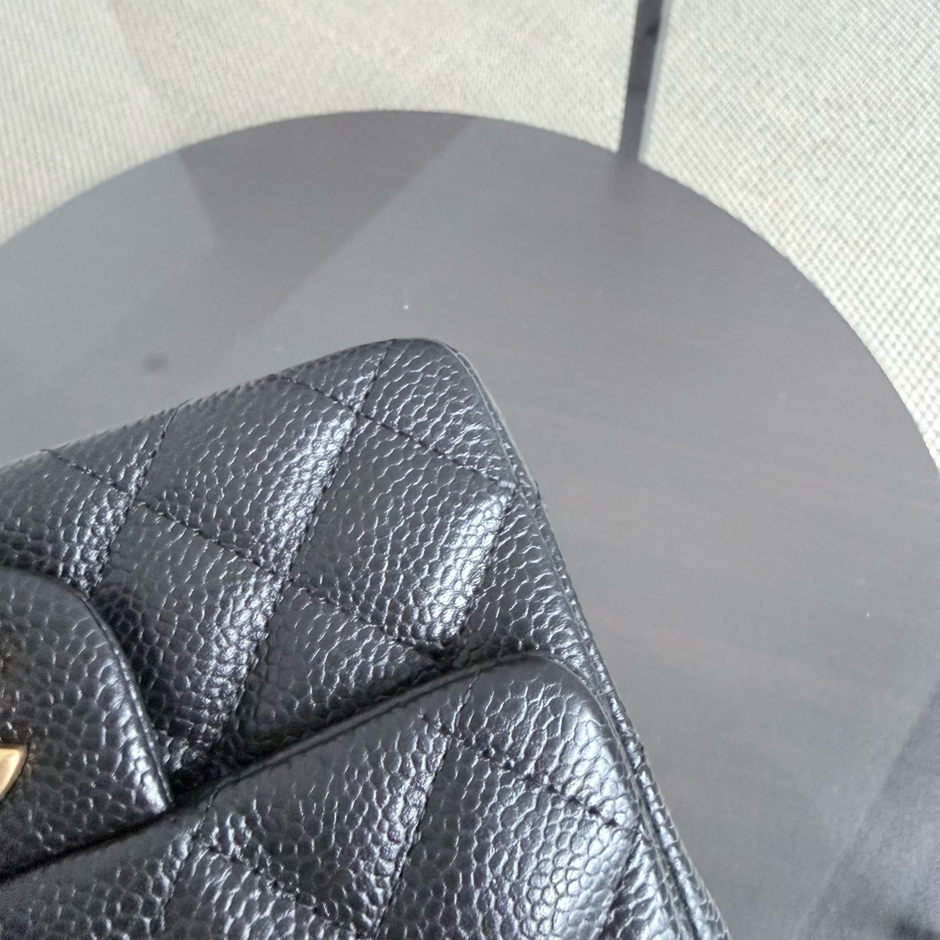Chanel Classic Flap Mini Square - Caviar Quilted Black Gold Hardware Series 21