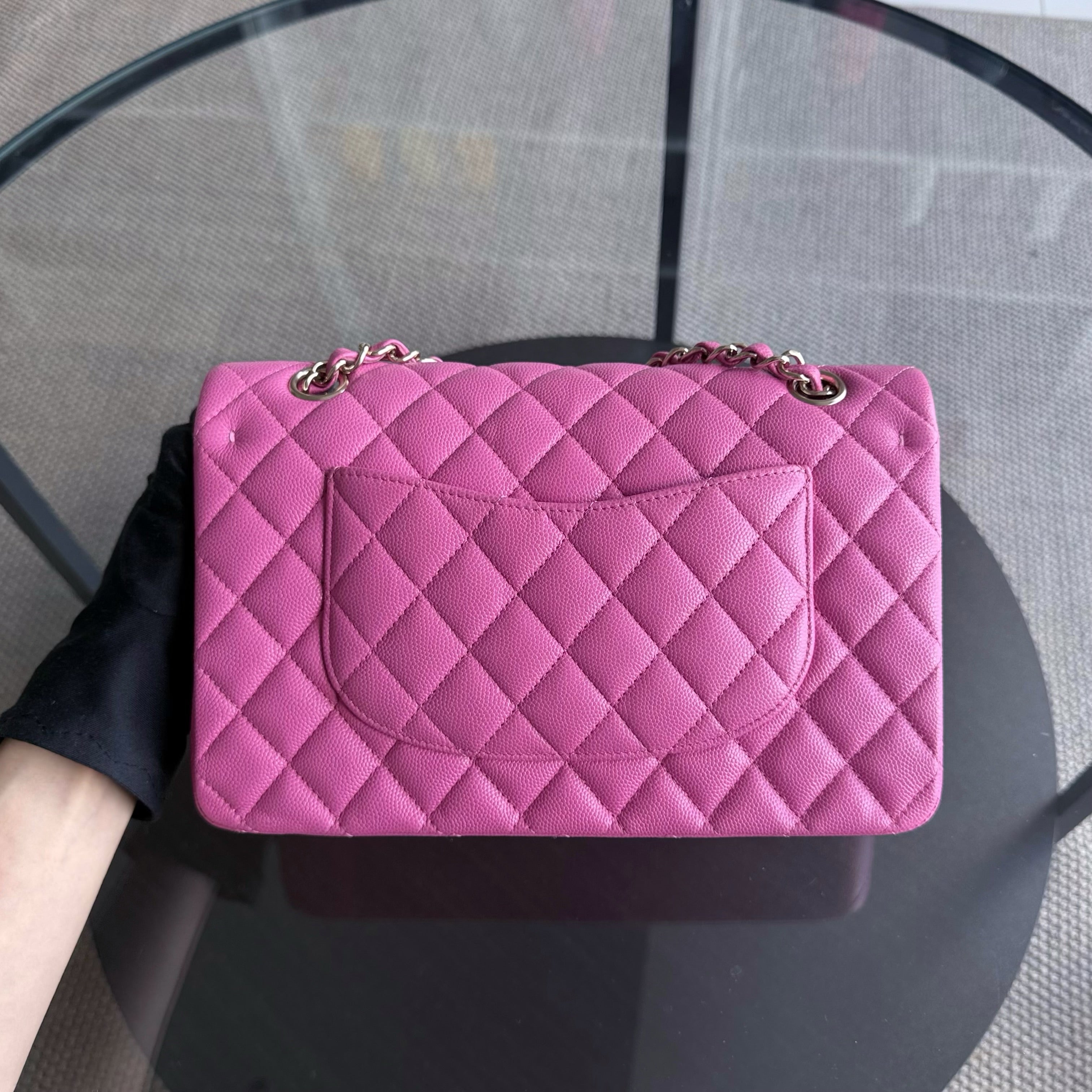 Chanel Classic Flap Medium - Caviar 25CM Quilted Grained Calfskin Barbie Pink Gold Hardware Series 27
