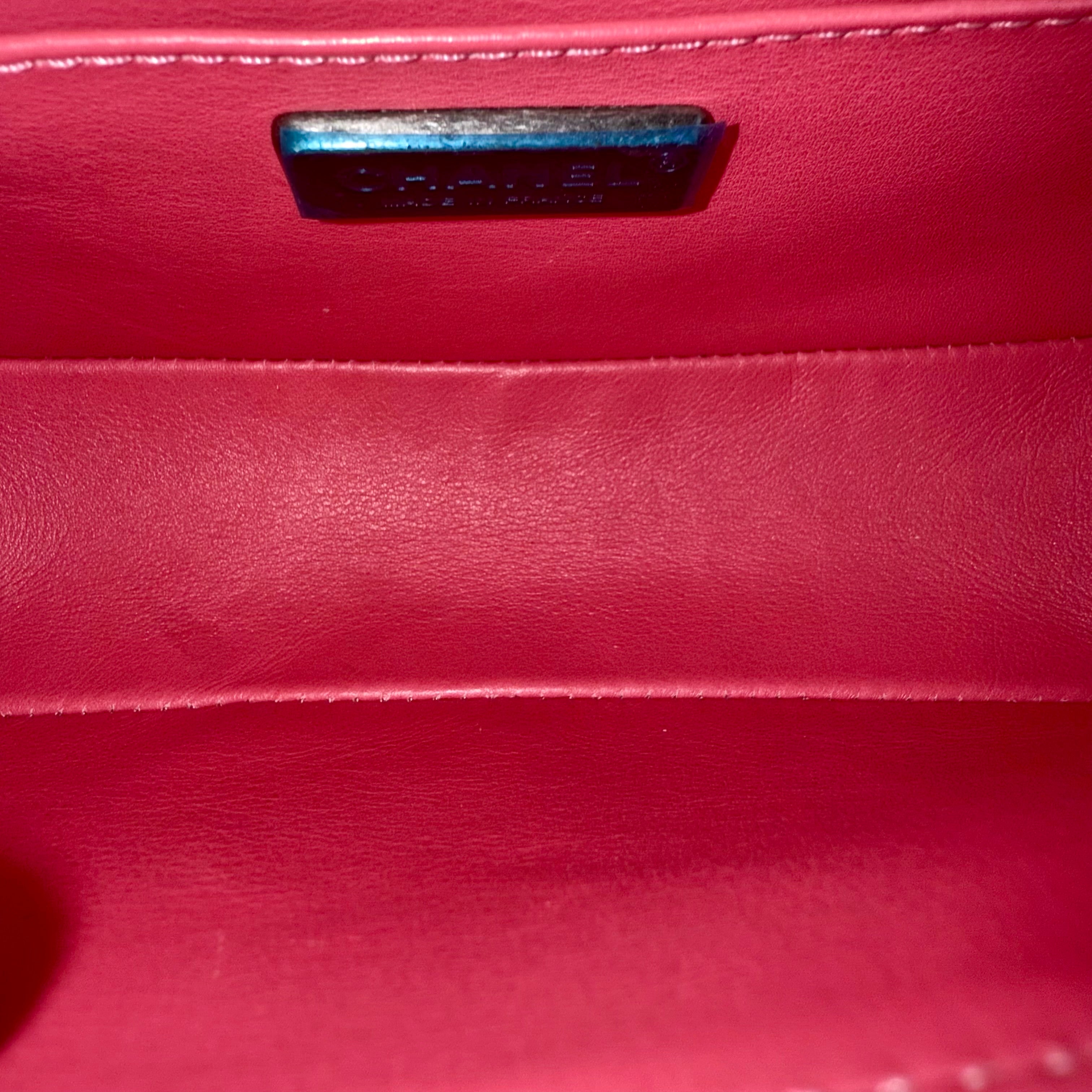 Chanel Boy Small - Stingray Pink Ruthenium Silver Hardware Series 18