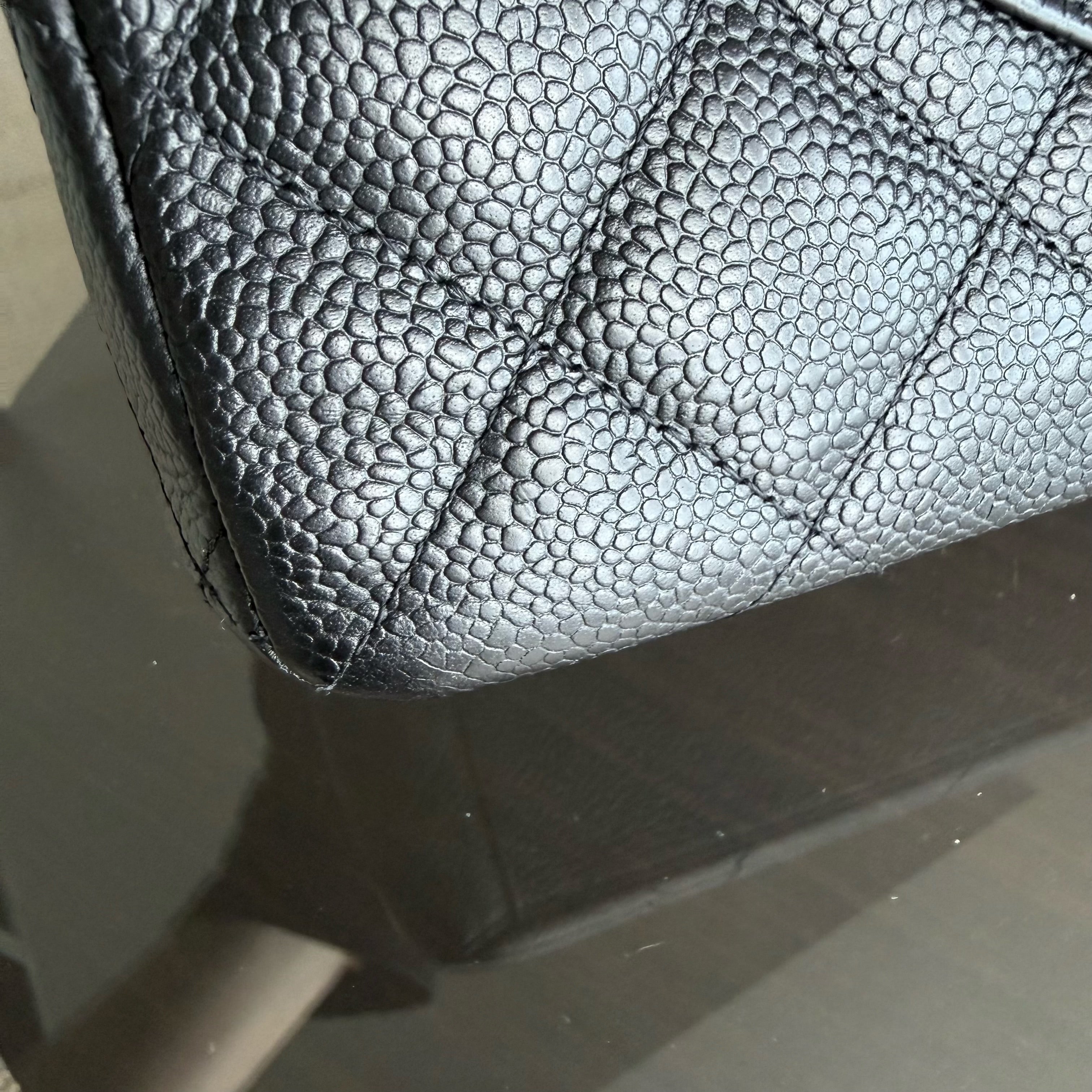 Chanel Classic Flap Maxi - Caviar 33CM Single Flap Black Gold Hardware Series 13