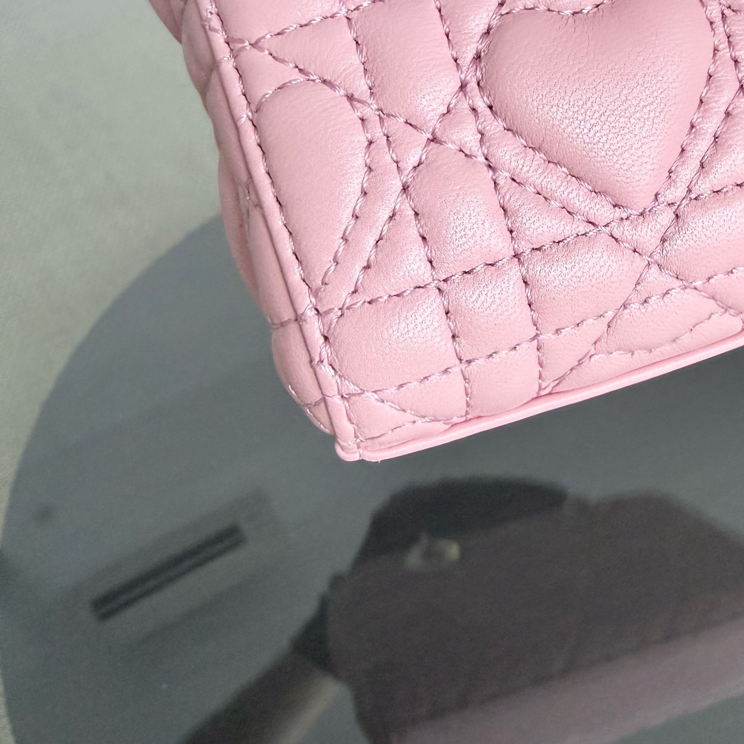 Dior D-Joy Mini - 17CM Lambskin Pink Gold Hardware