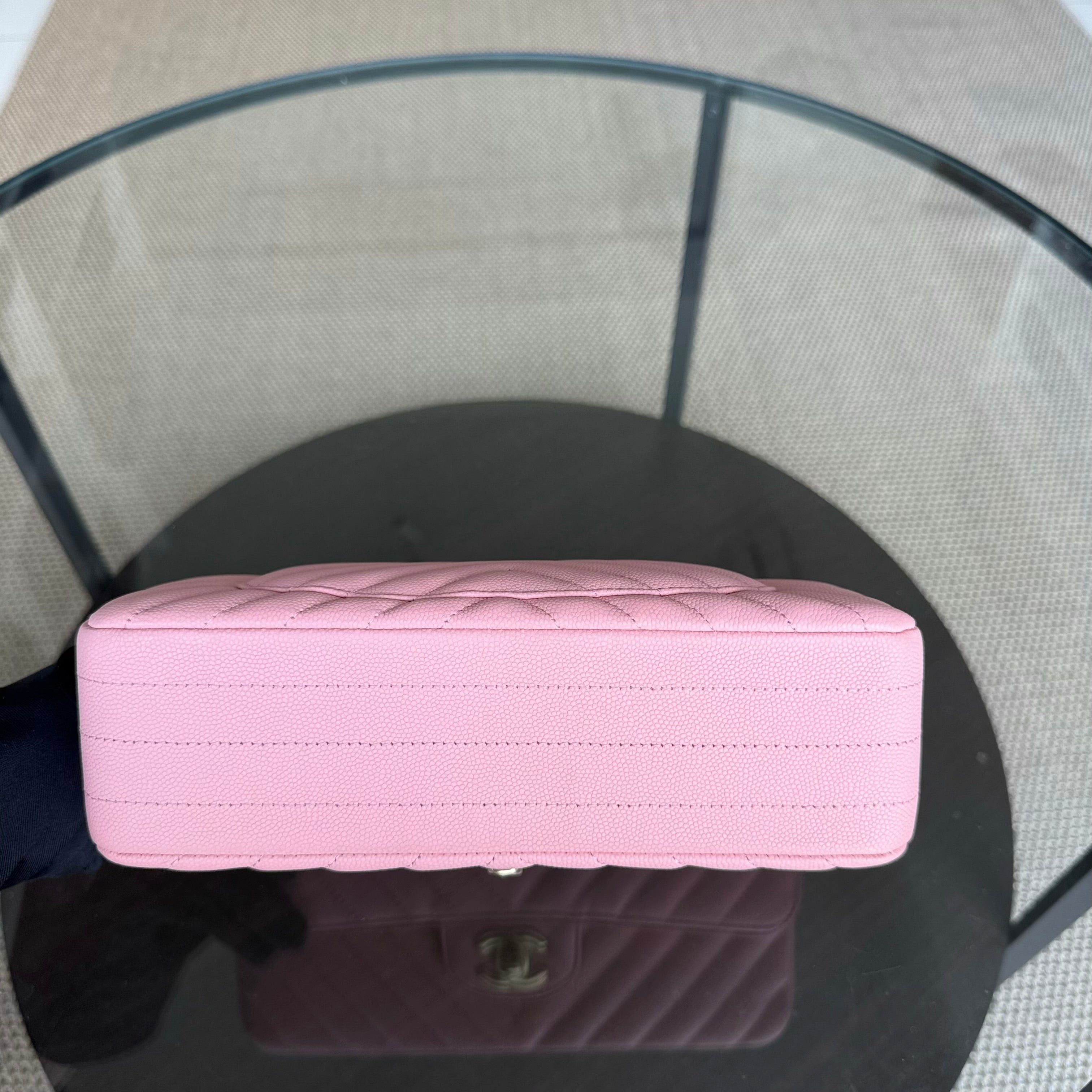 Chanel Classic Flap Small - Caviar 23CM Chevron Light Pink Gold Hardware Series 28