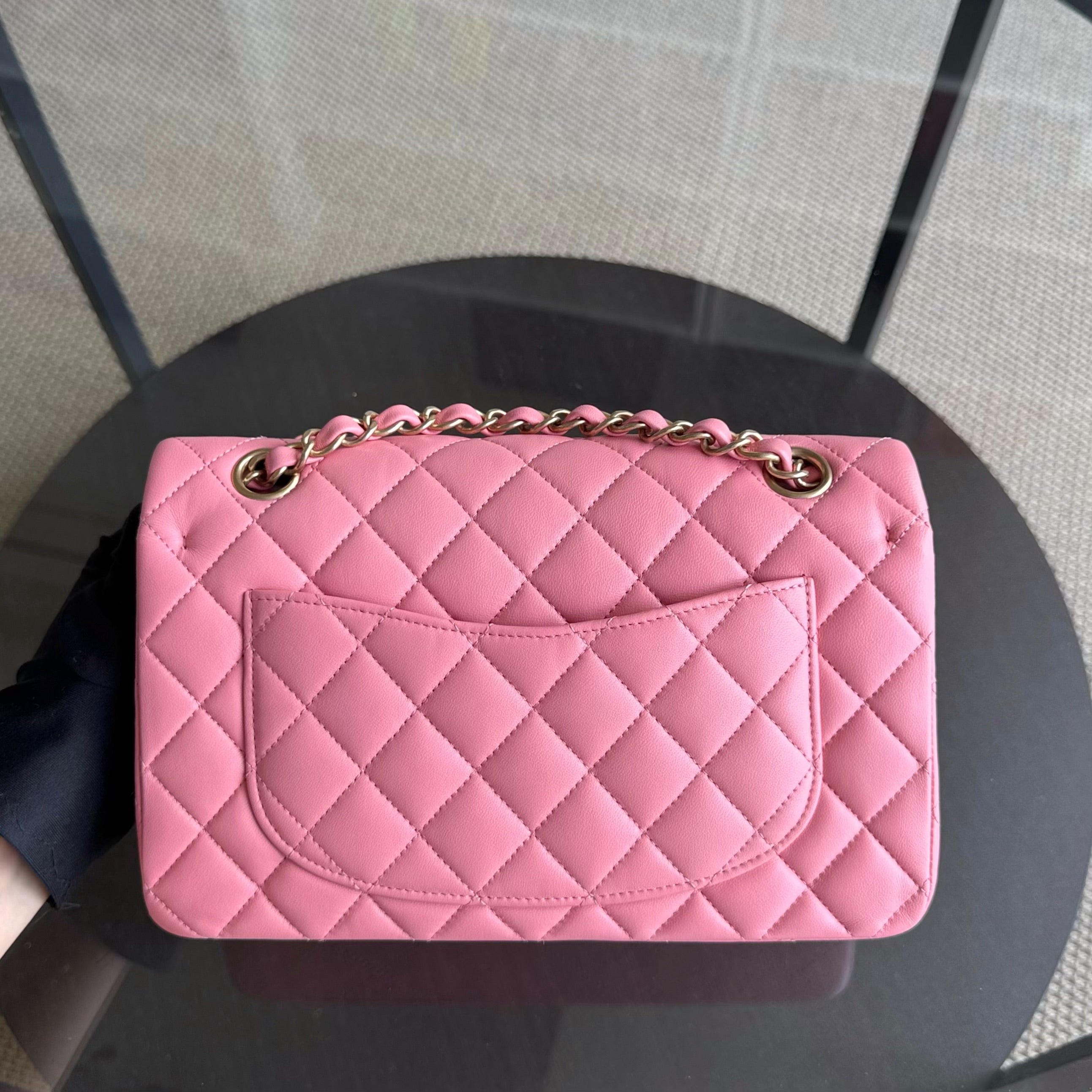 Chanel Classic Flap Small - Lambskin 23CM Quilted Pink Gold Hardware Series 27