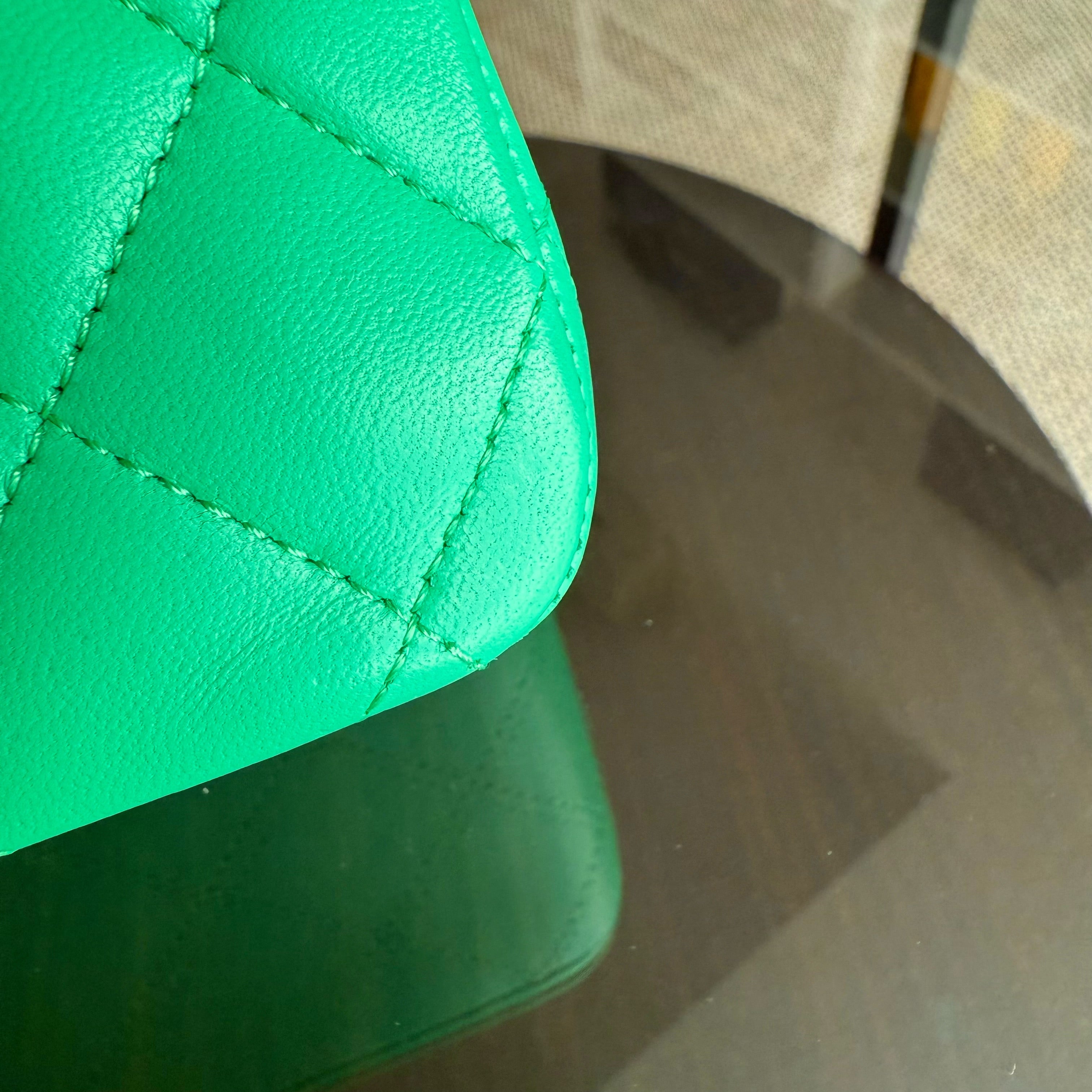 Chanel Classic Flap Medium - 25CM Quilted Lambskin Green Gold Hardware Series 18