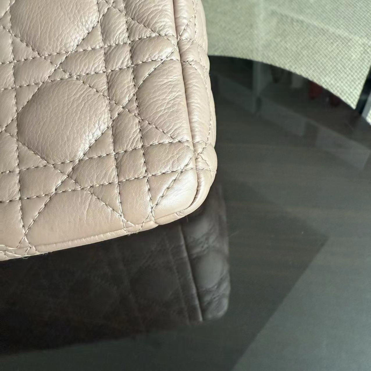 Dior Caro Medium - 25CM Cannage Calfskin Milktea Blush Gold Hardware