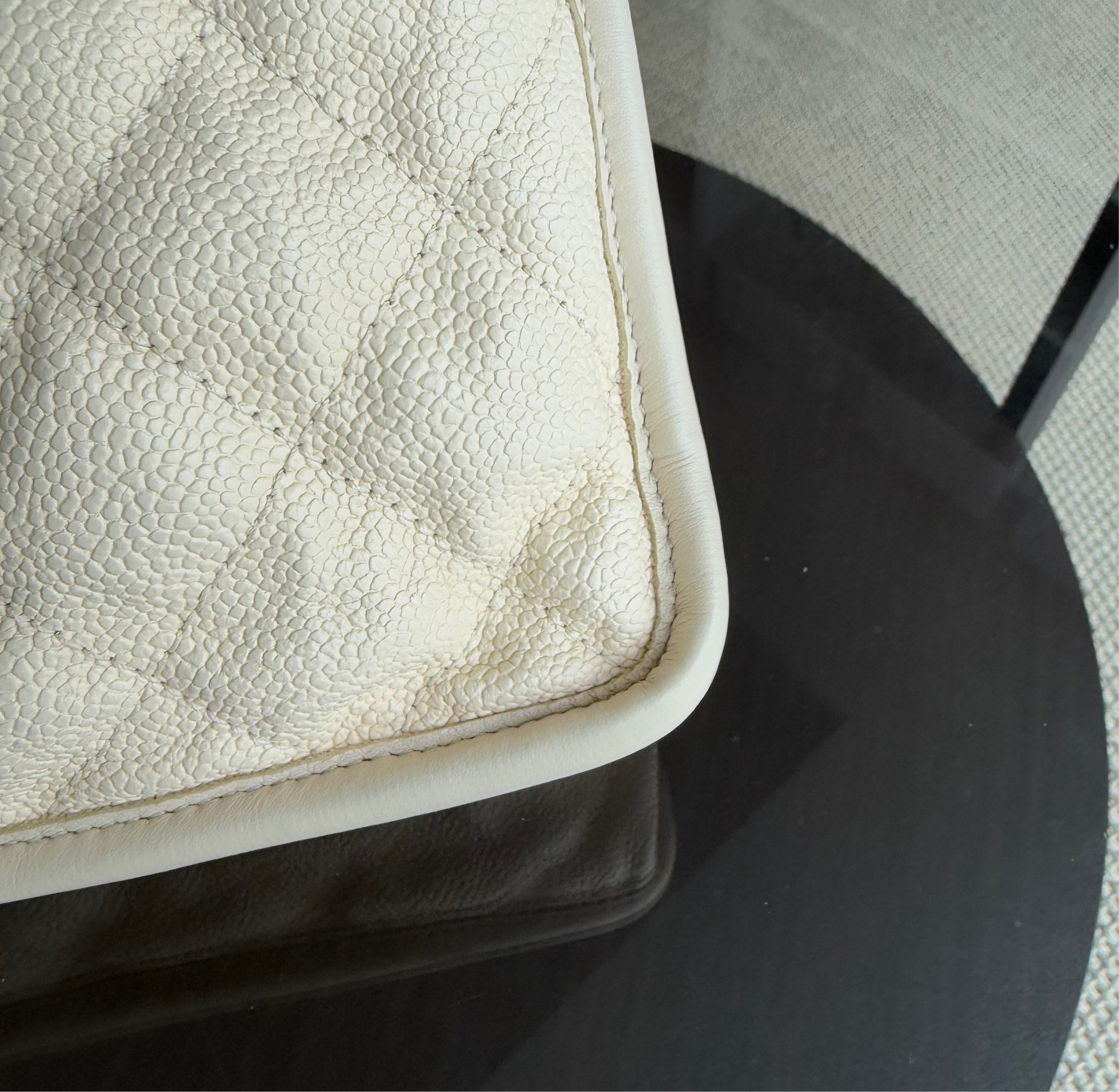 Chanel French Riviera - Caviar 29CM Quilted Cream Silver Hardware Series 15