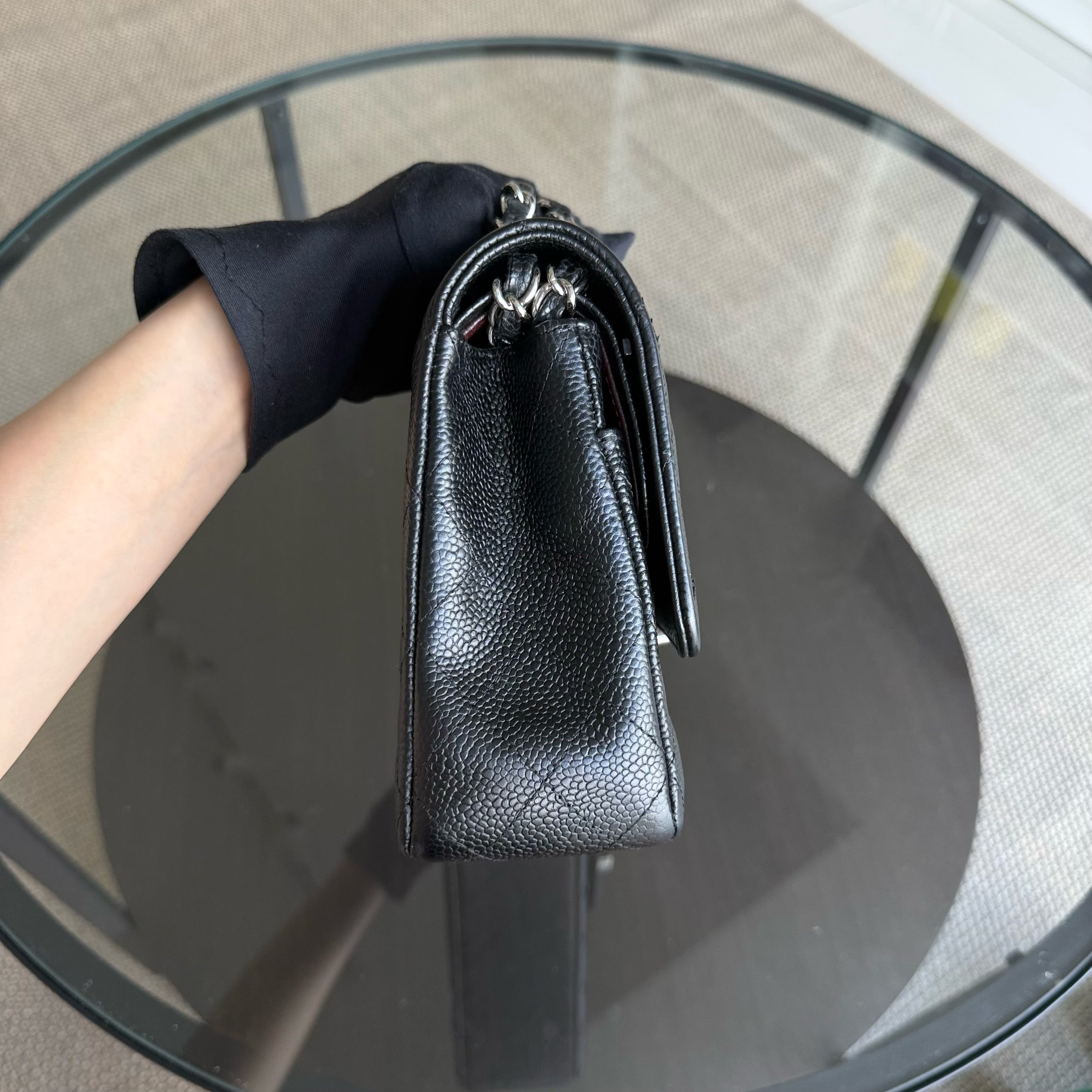 Chanel Classic Flap Medium - Caviar 25CM Quilted Black Silver Hardware Series 20