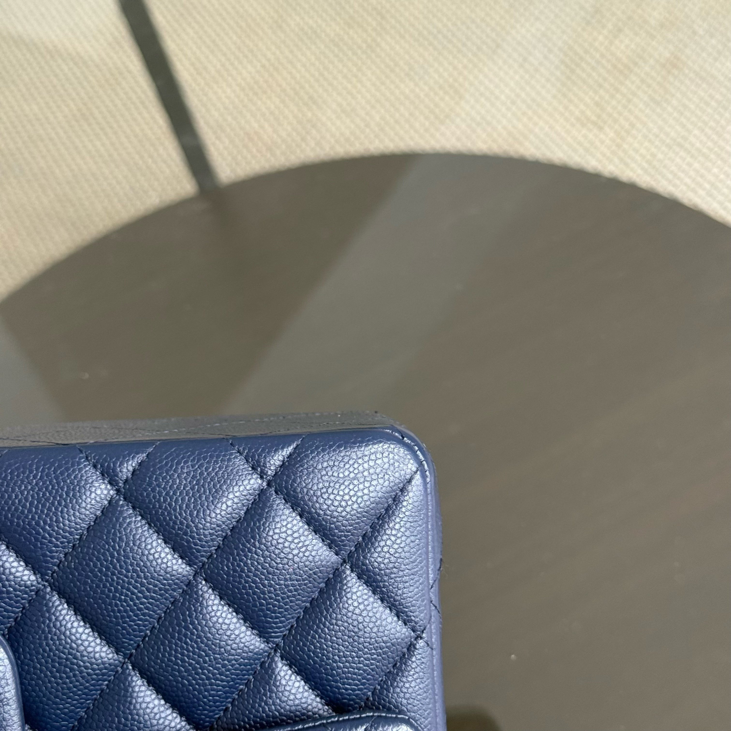 Chanel Classic Flap Small - Caviar 23CM Quilted Dark Blue Gold Hardware Series 24