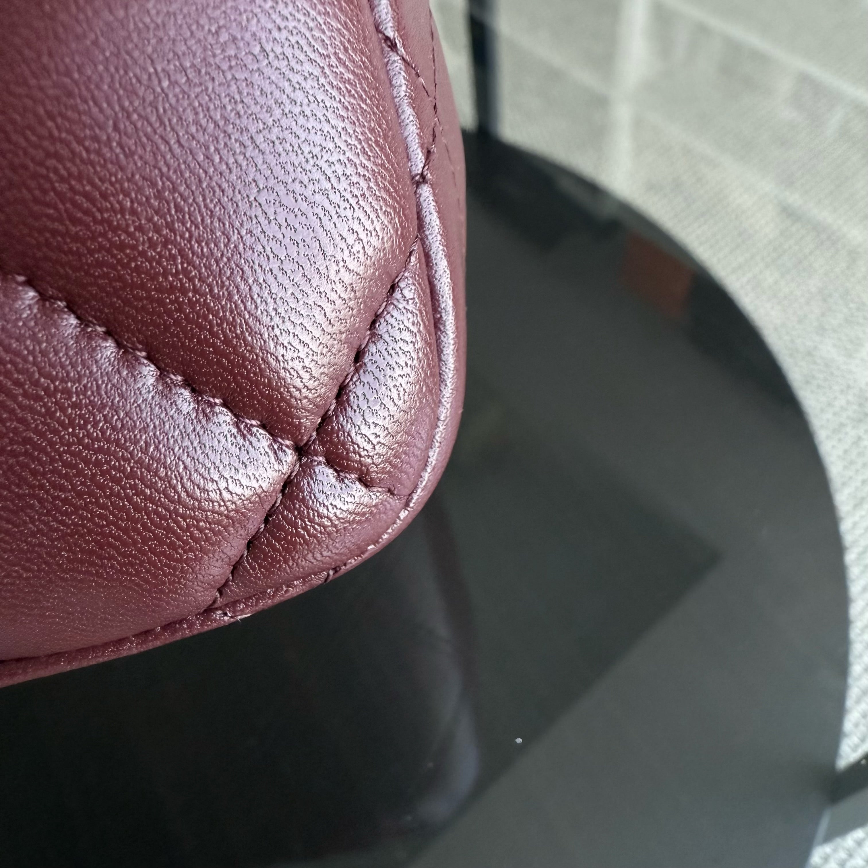Chanel Classic Flap Jumbo - Double Flap 30CM Quilted Lambskin Burgundy Dark Red Gold Hardware Series 21