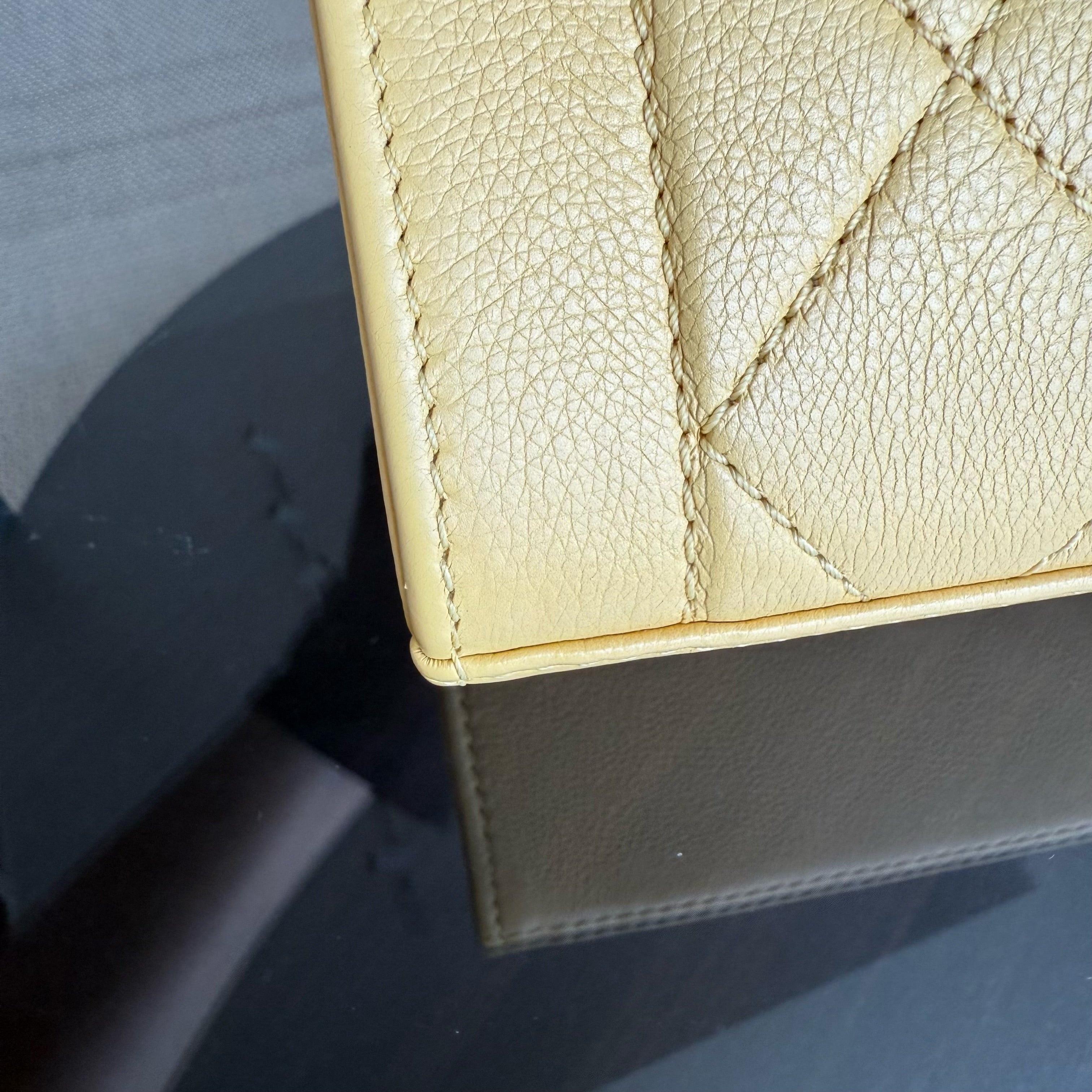 Chanel Label Click Small - Quilted Grained Calfskin Yellow Gold Hardware Series 23