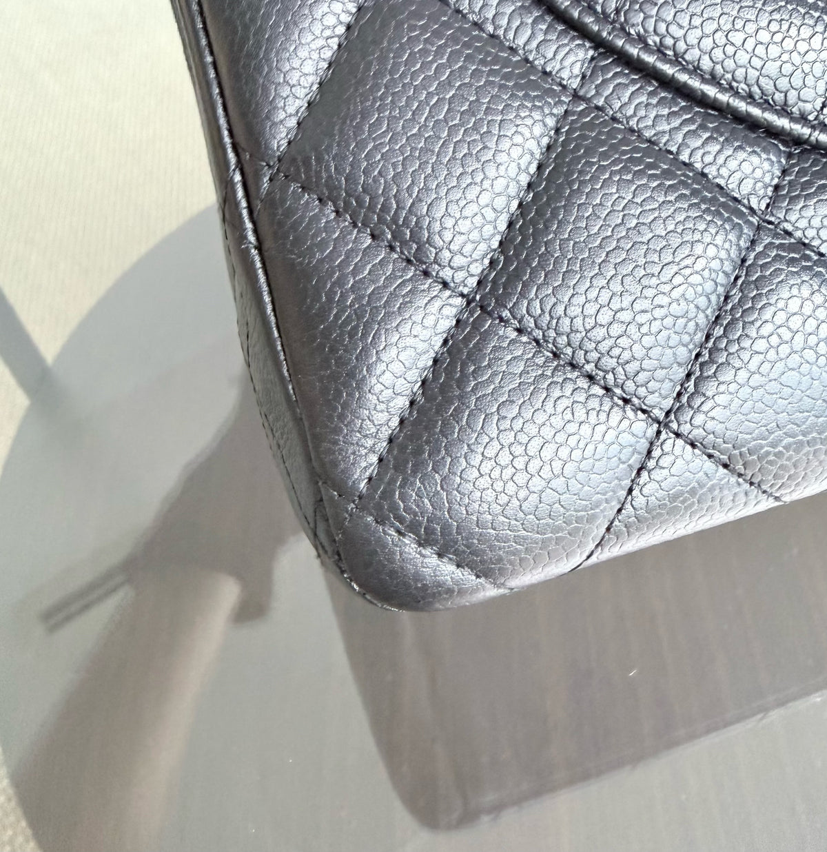Chanel Classic Flap Maxi - Caviar 33CM Double Flap Black Silver Hardware Series 14