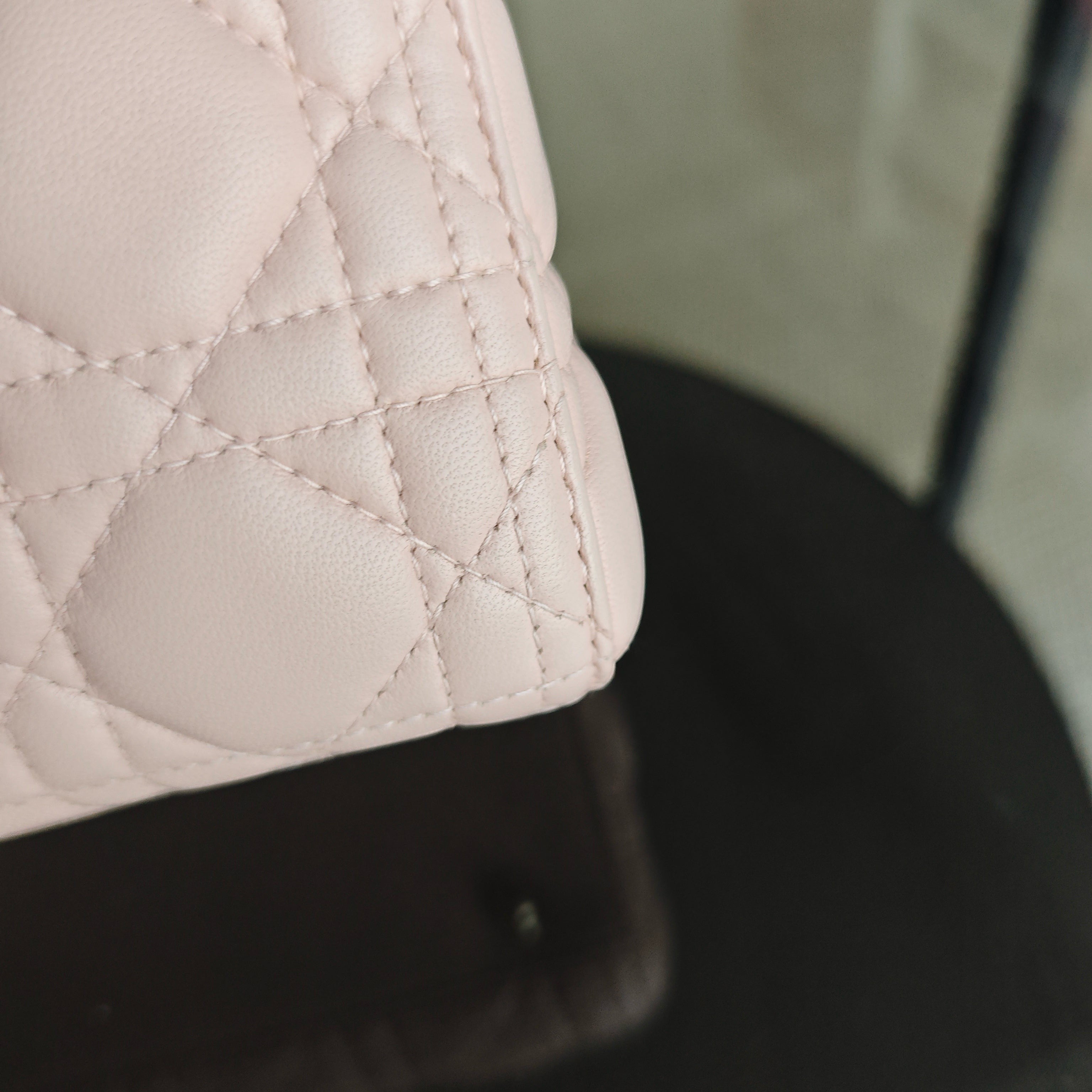 Dior Lady Large - Cannage Lambskin Light Pink Gold Hardware