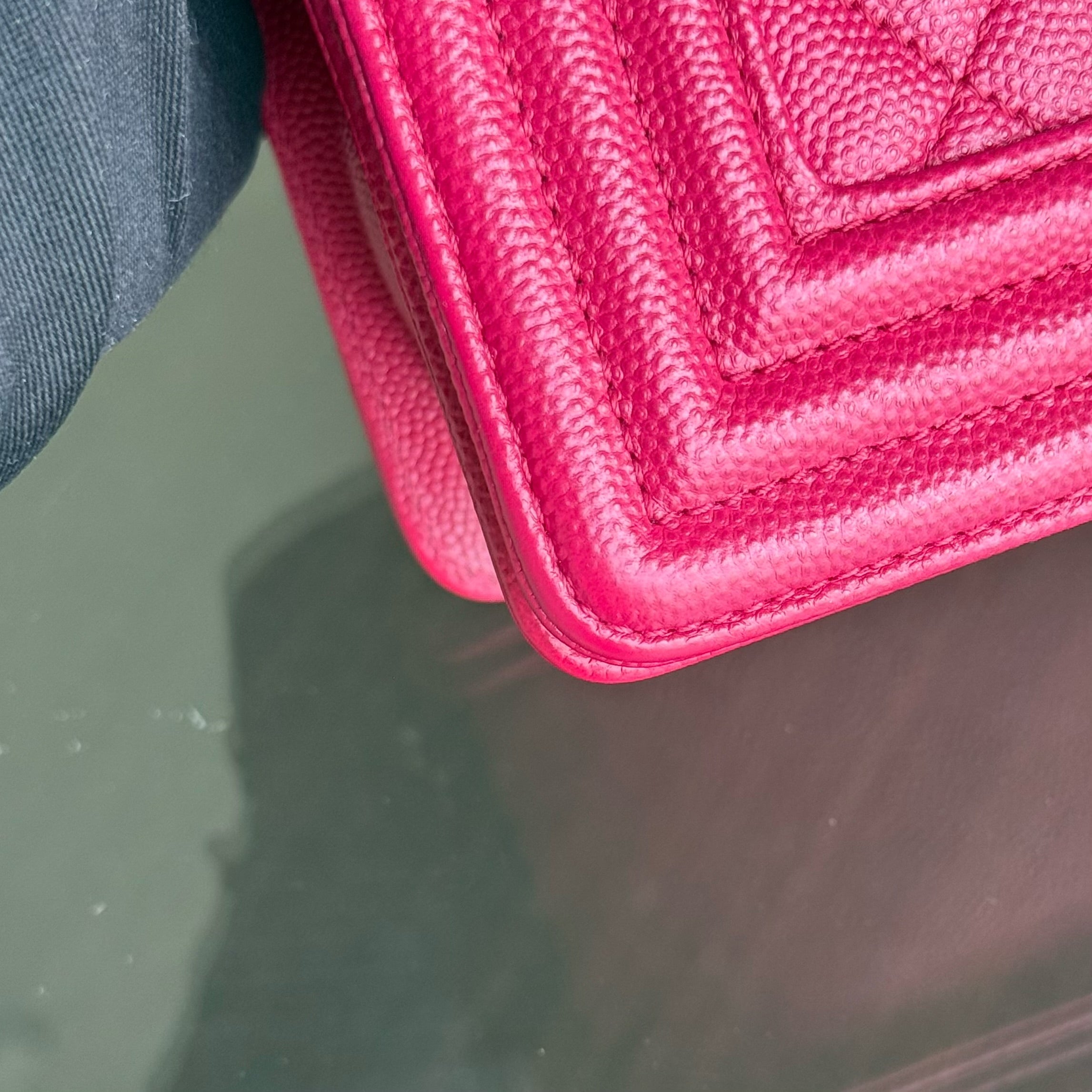 Chanel Boy Small - Caviar 20CM Quilted Pink Gold Hardware Series 23