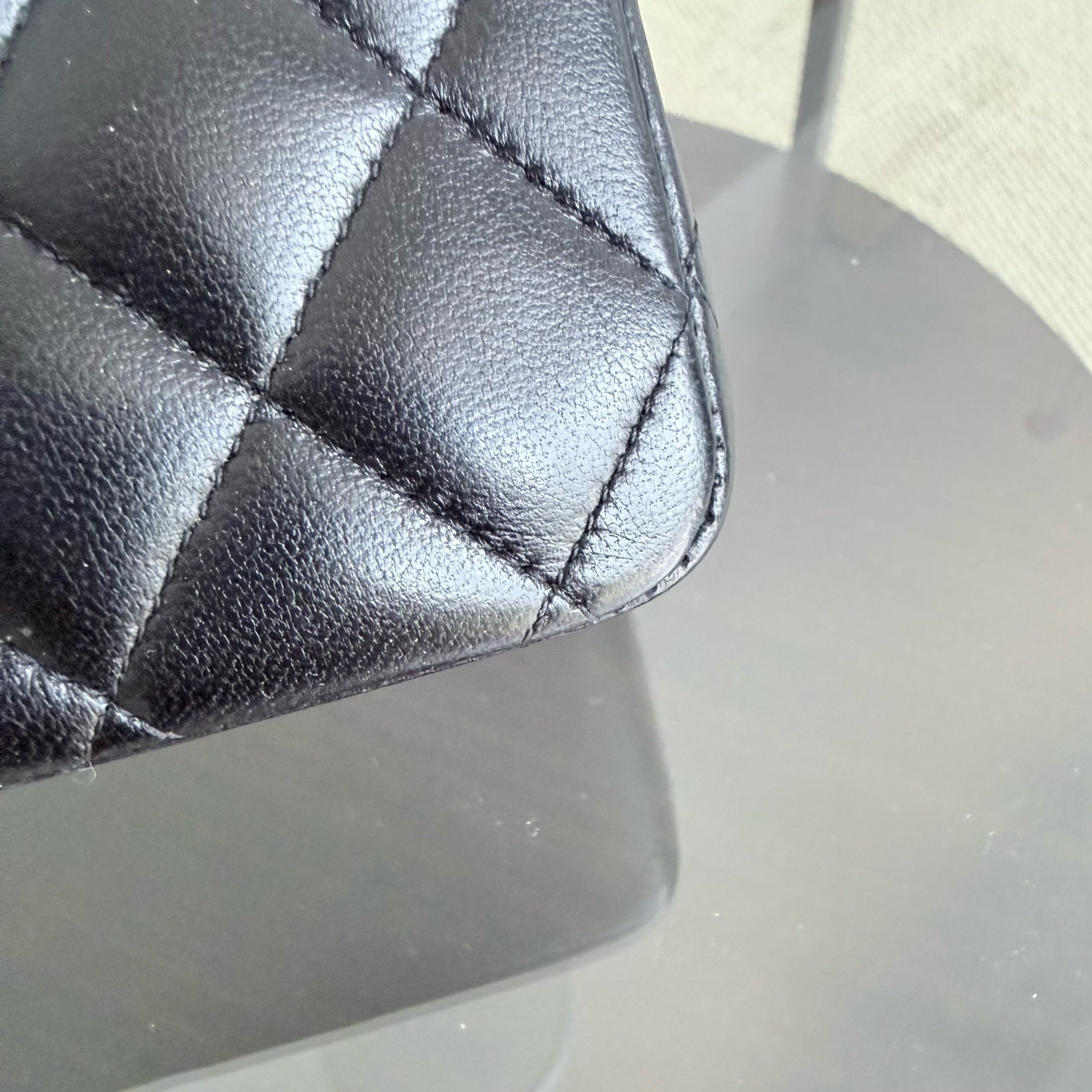 Chanel Classic Flap Medium - 25CM Quilted Lambskin Black Gold Hardware Series 13