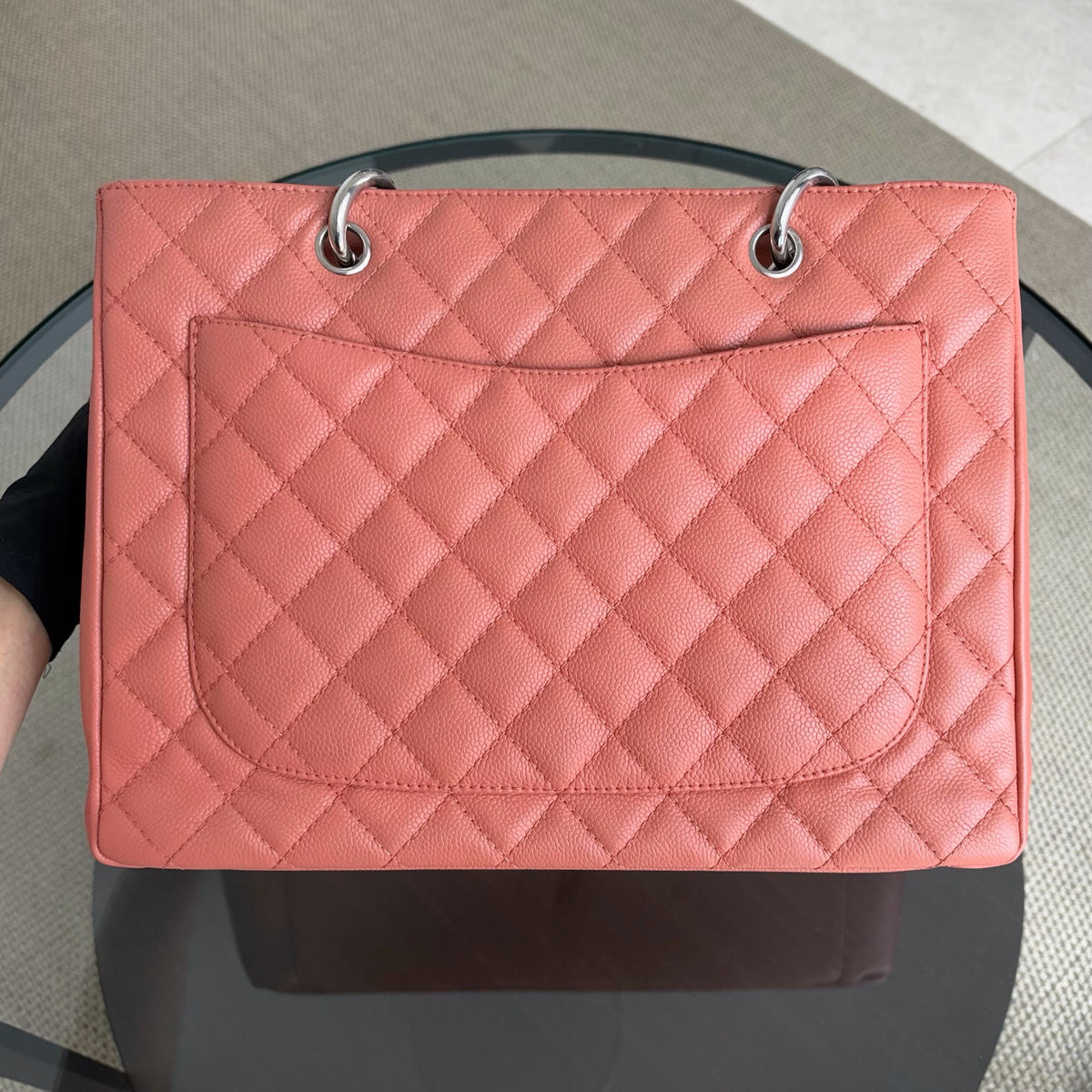 Chanel GST Grand Shopping Tote - Caviar Quilted Blush Silver Hardware Series 12
