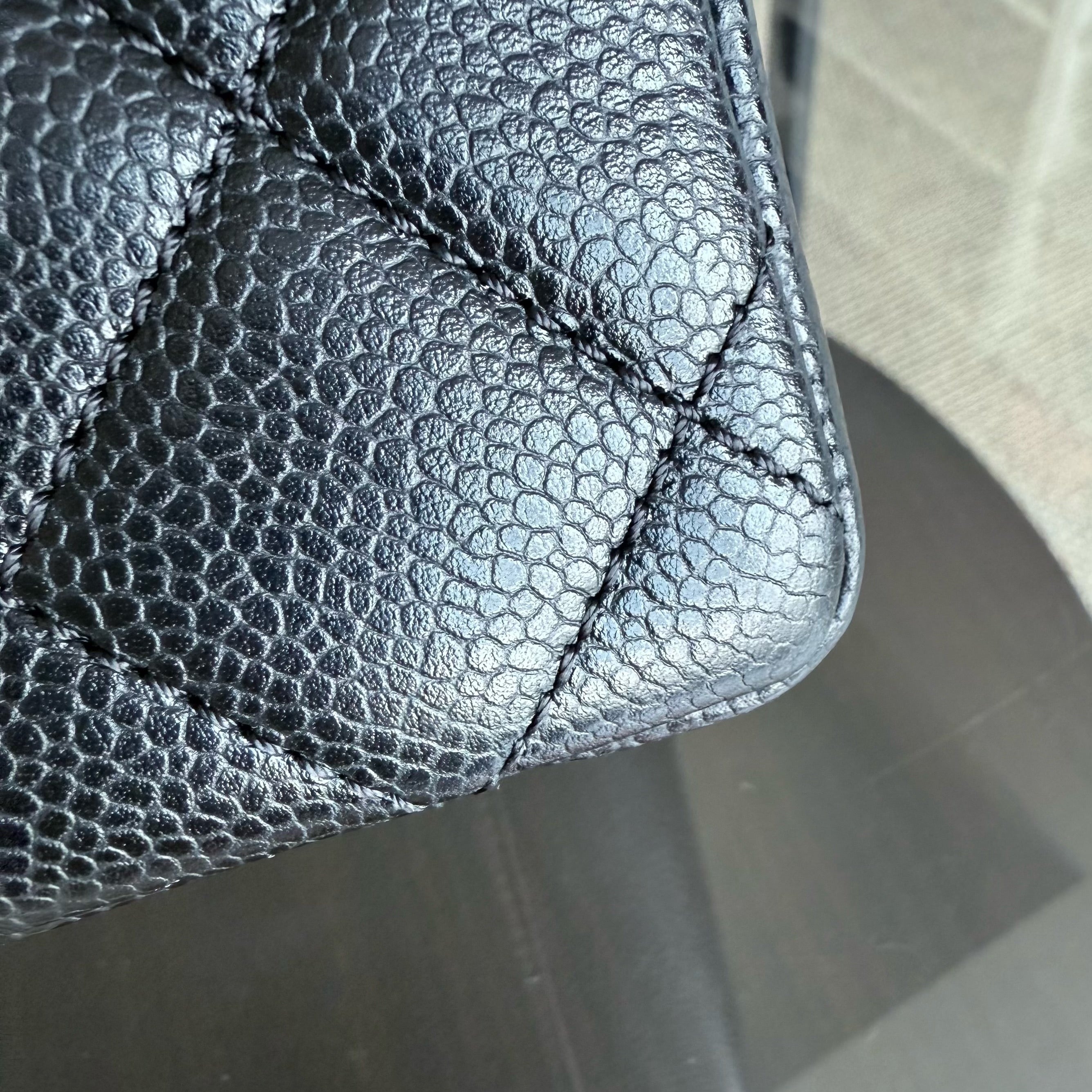 Chanel GST Grand Shopping Tote - Caviar Quilted Grained Calfskin Black Gold Hardware Series 18