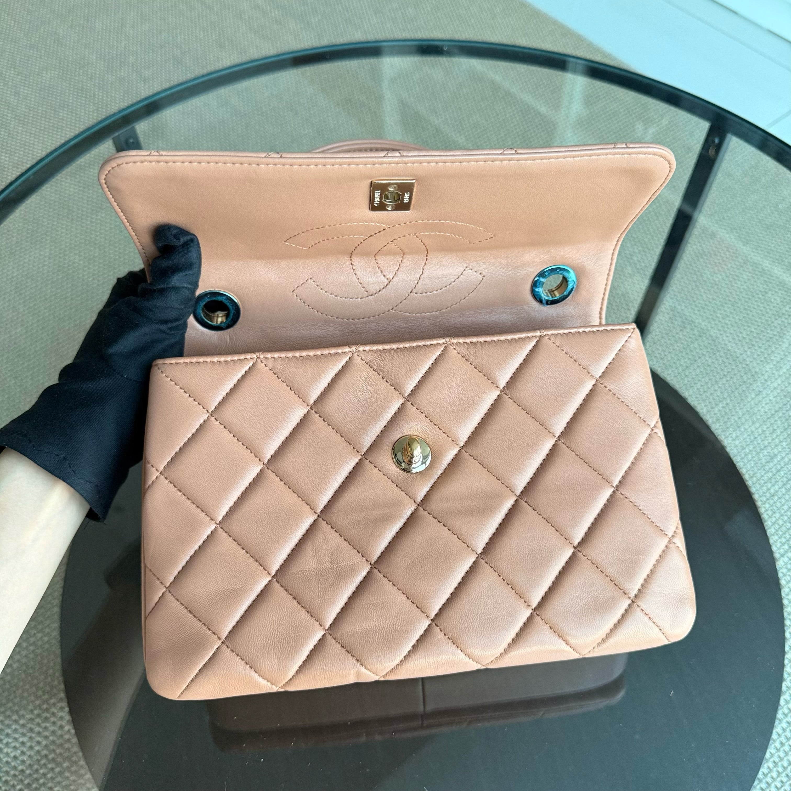 Chanel Trendy CC Small - Cannage Lambskin Blush Gold Hardware Series 23
