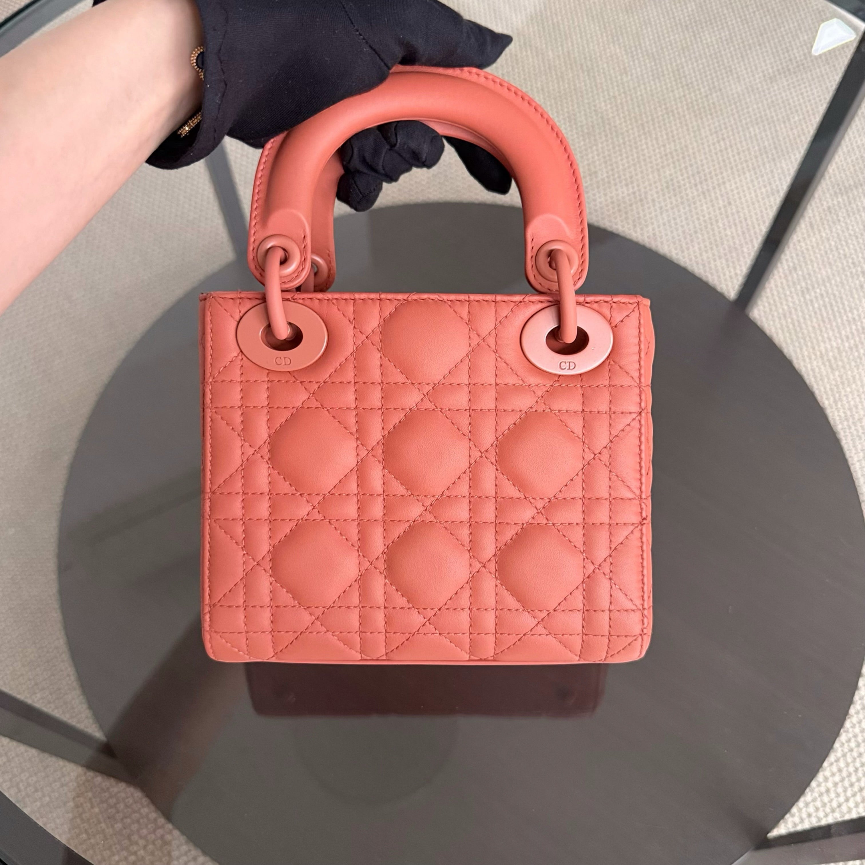 Dior Lady Mini - Cannage Calfskin So Caramel Matte Hardware Chain Strap
