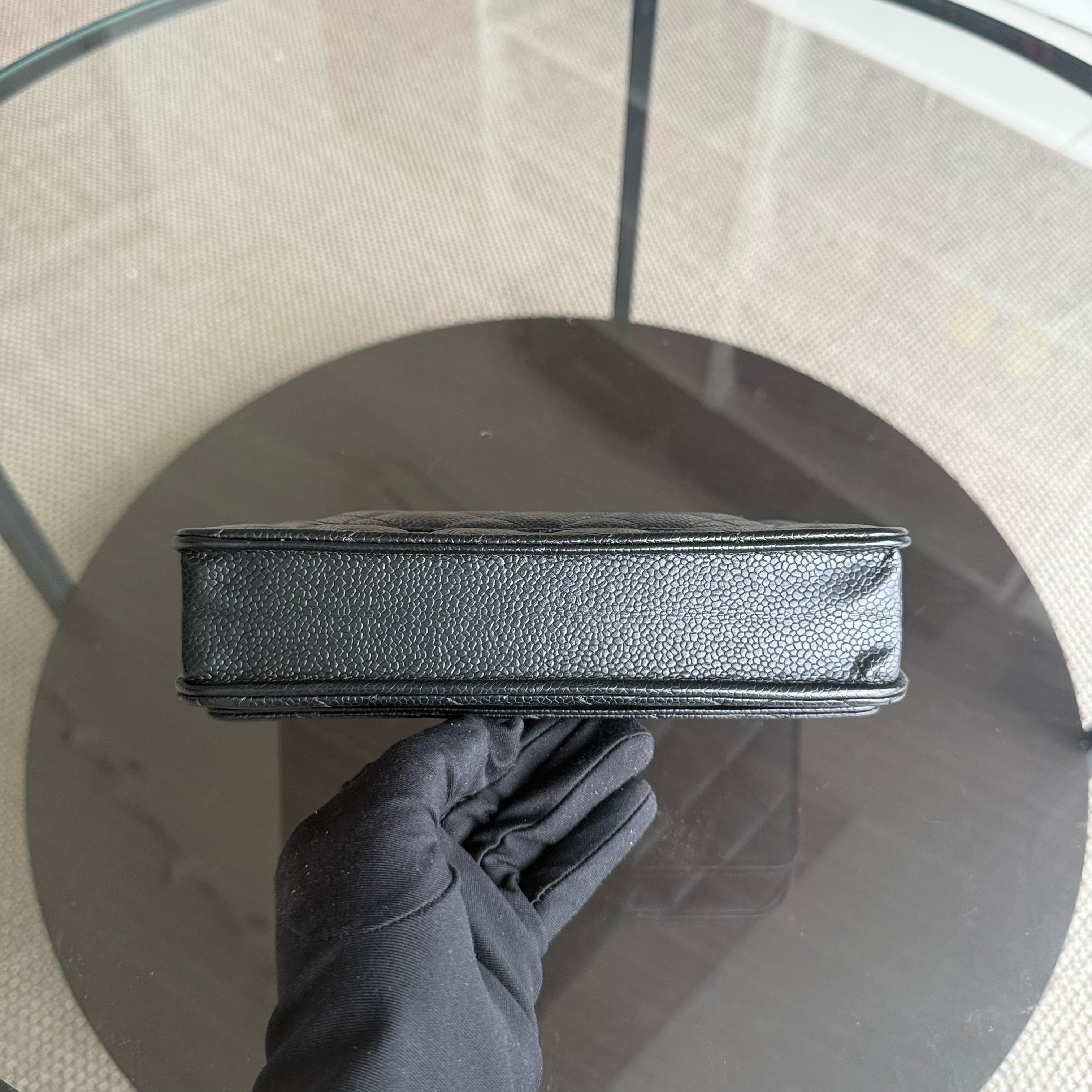 Chanel WOC - Bag Wallet On Chain Quilted Caviar Black Silver Hardware Microchip