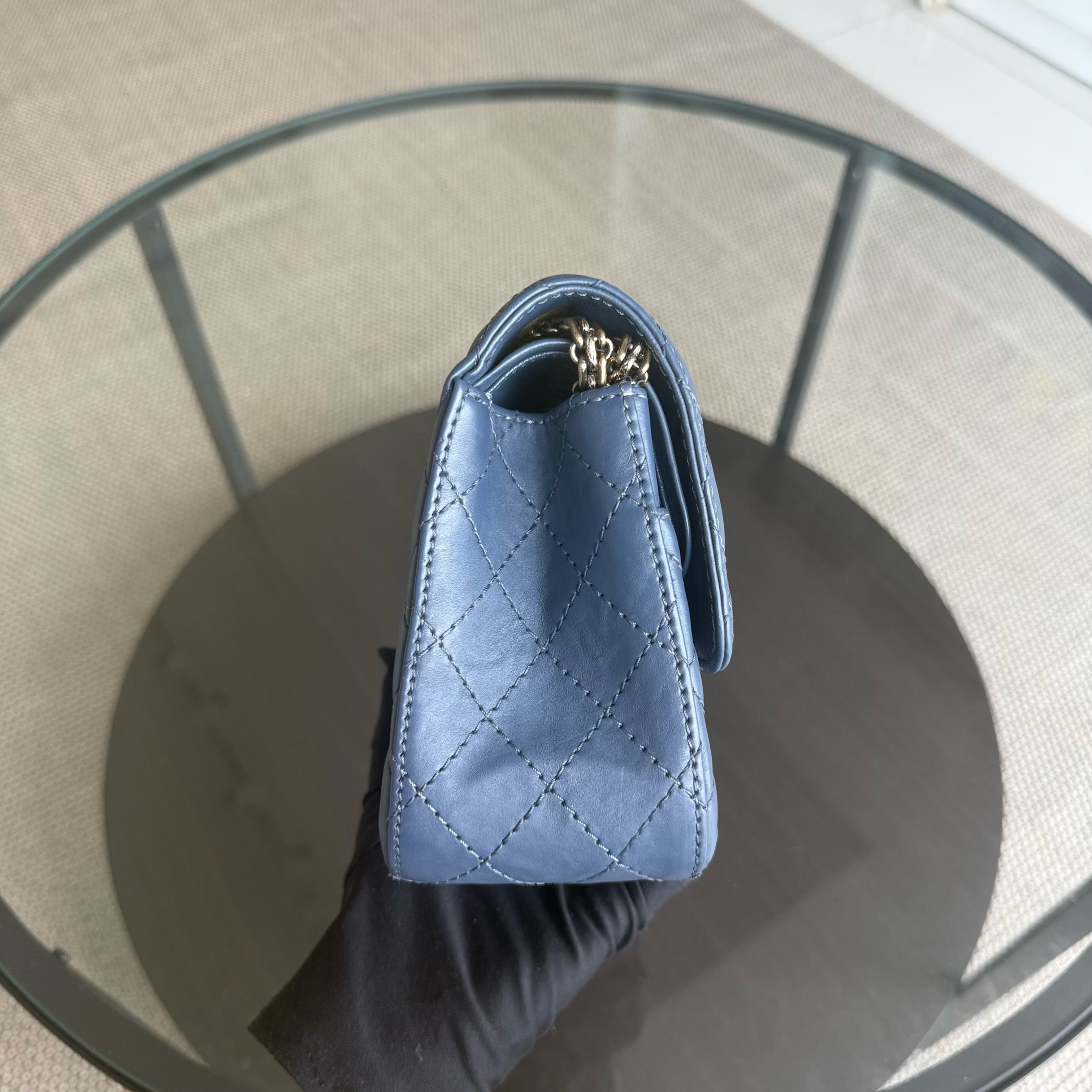 Chanel 2.55 Reissue 225 - 24CM Caviar Quilted Blue Gold Hardware Series 23