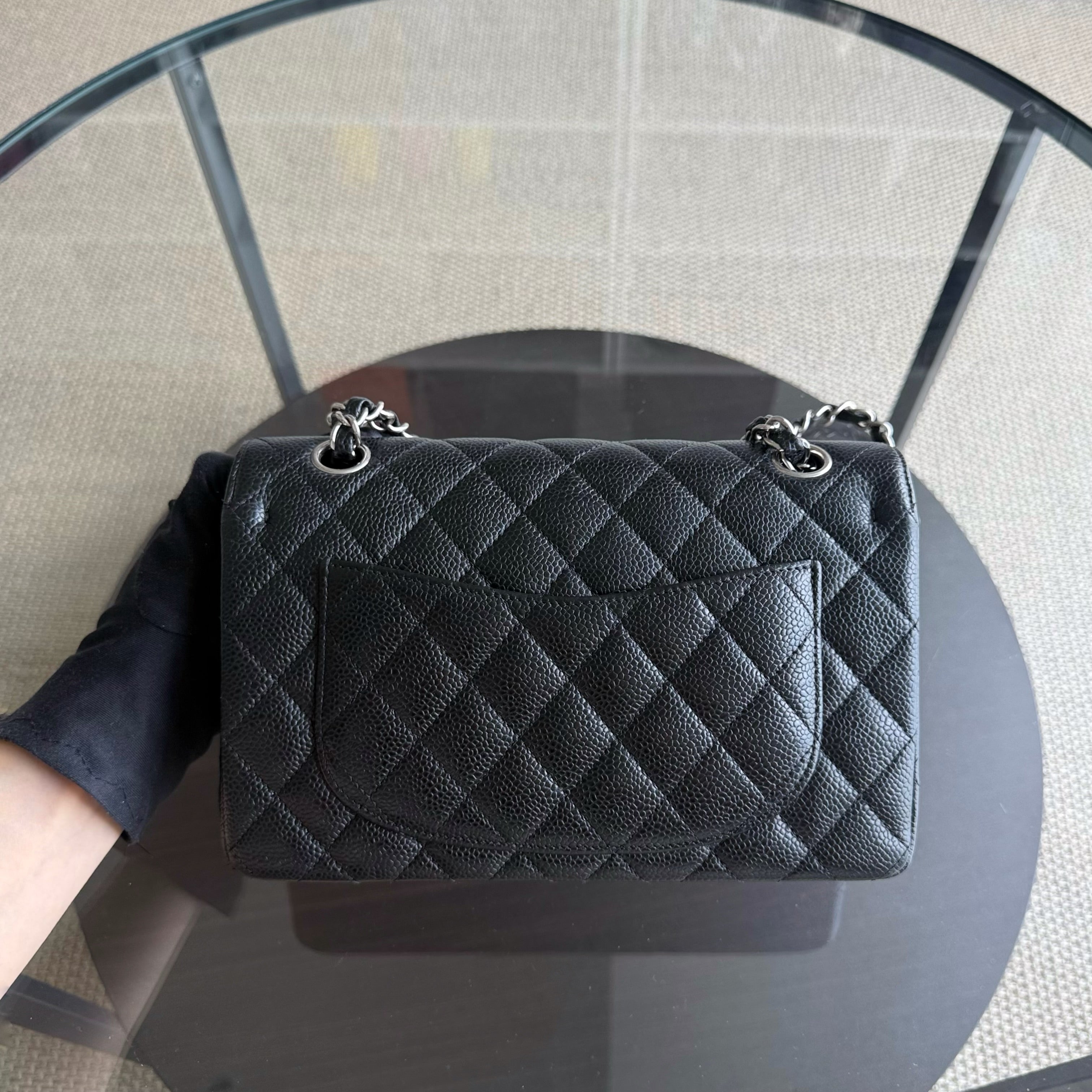 Chanel Classic Flap Small - 23CM Quilted Caviar Black Silver Hardware Series 19 19