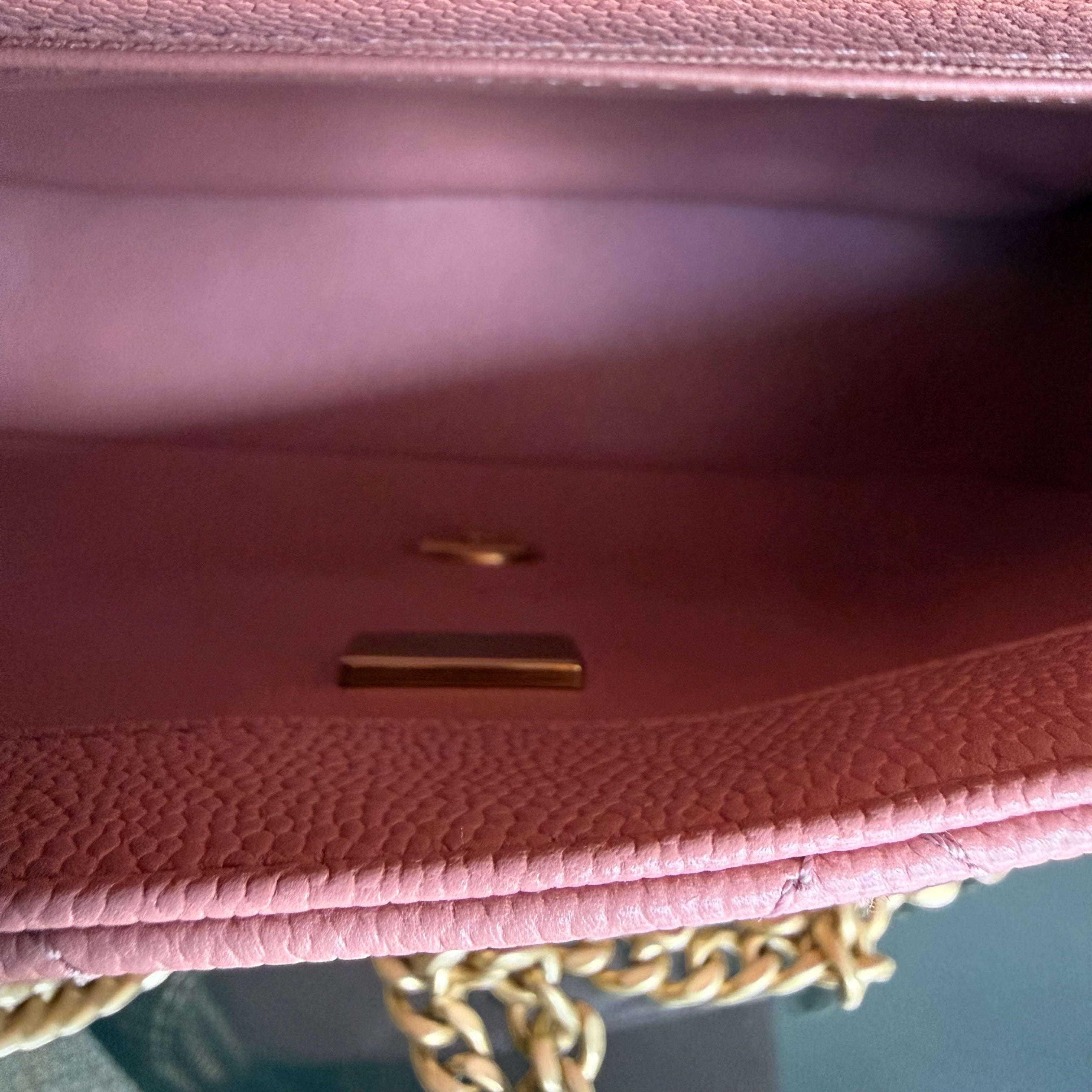 Chanel Flap Mini 21CM Sweetheart 23P - Caviar Quilted Pink Gold Hardware Microchip