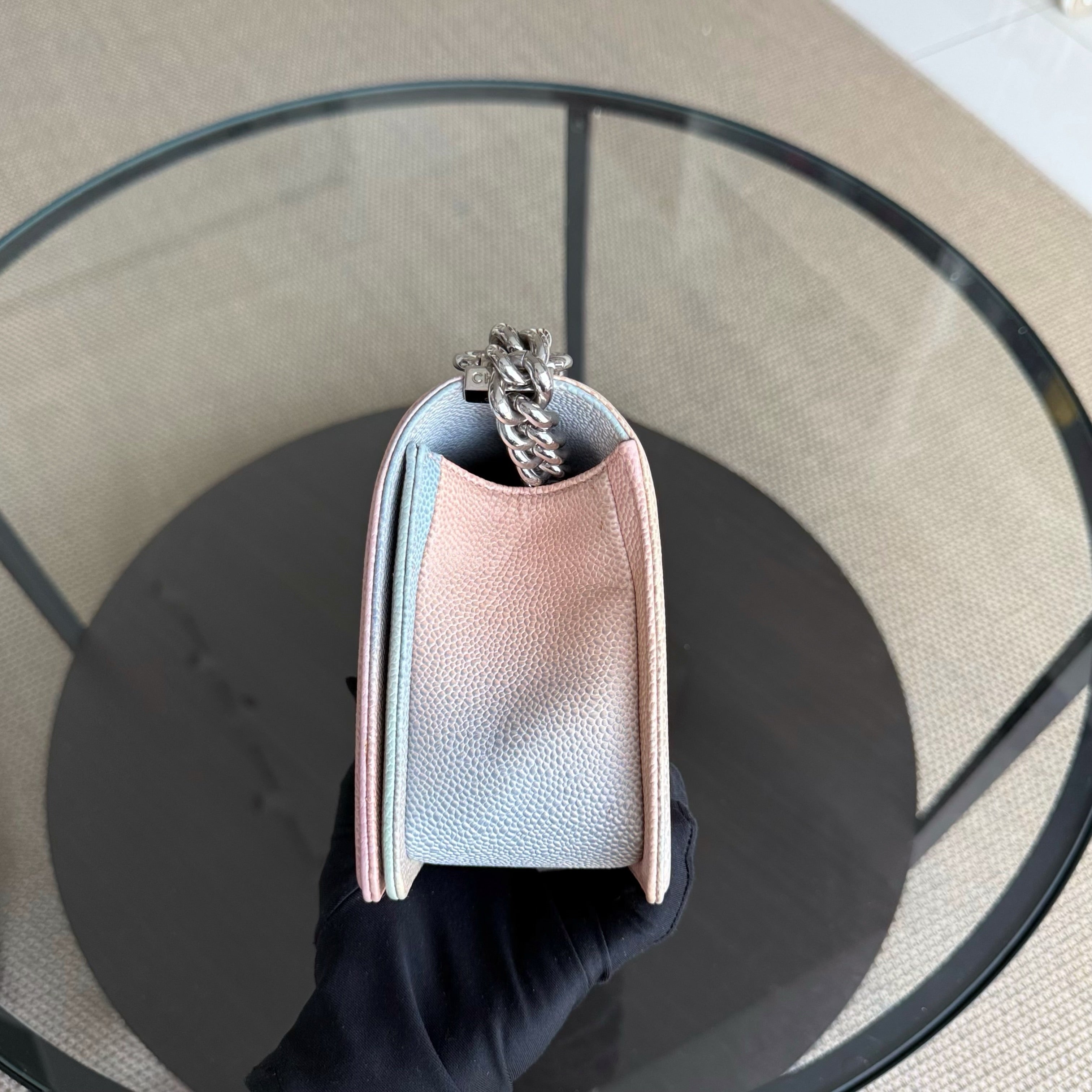 Chanel Boy Medium - Caviar 25CM Quilted Grained Calfskin Rainbow Limited Edition Series 25