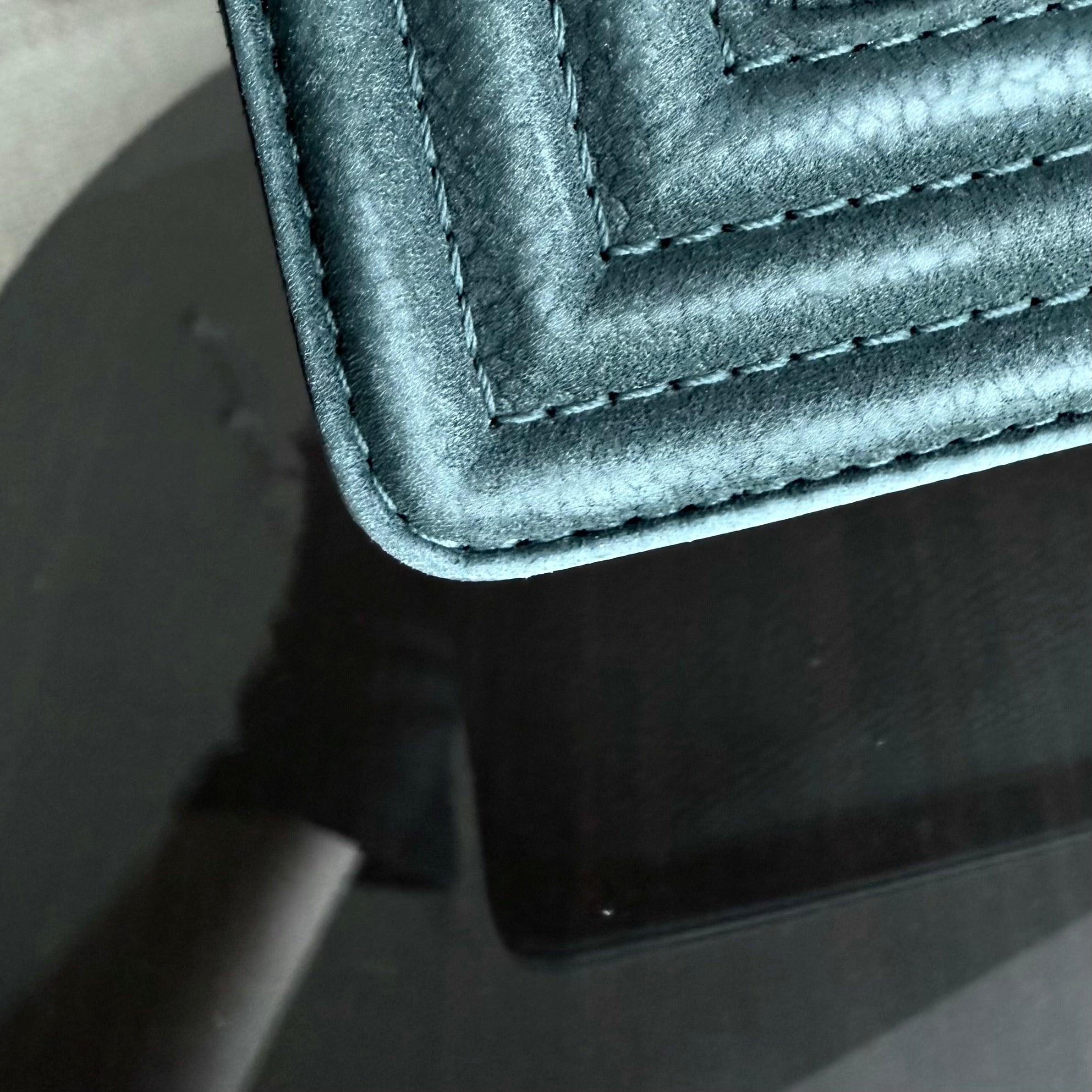 Chanel Boy Large - 30CM Quilted Caviar Black Silver Hardware Series 18