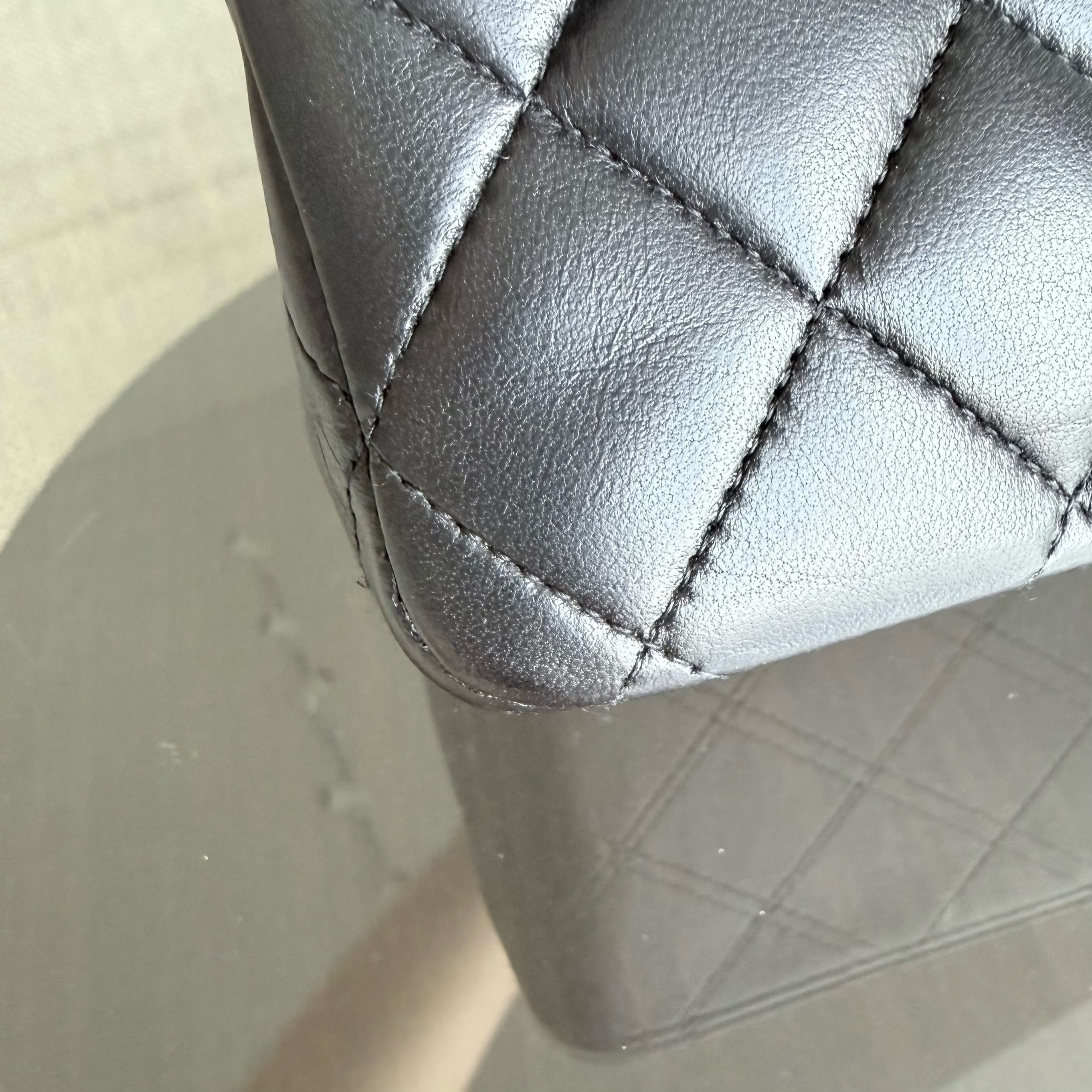 Chanel Classic Flap Medium - 25CM Quilted Lambskin Black Silver Hardware Series 15