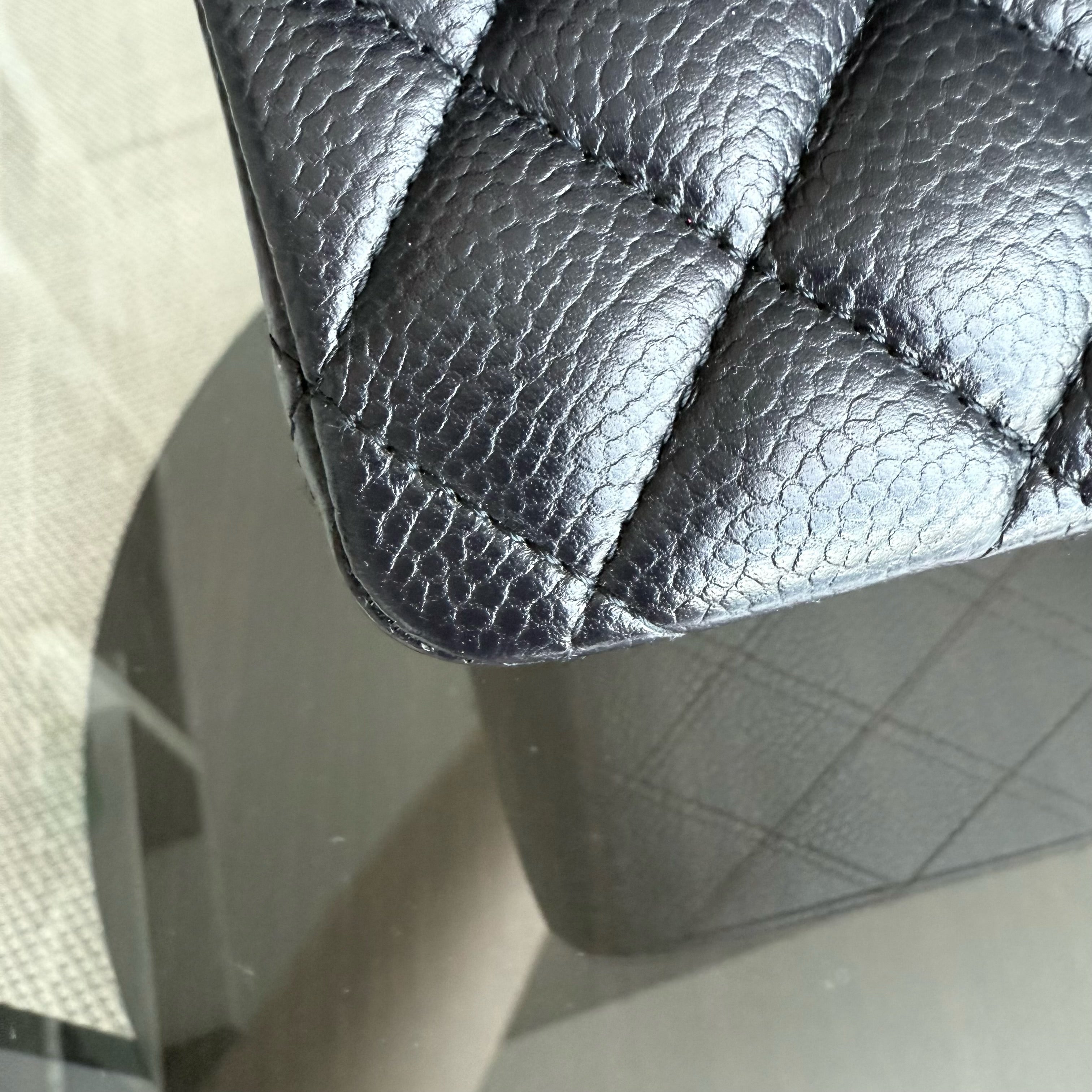 Chanel Classic Flap Medium - Caviar Quilted Grained Calfskin Dark Blue Silver Hardware Series 21