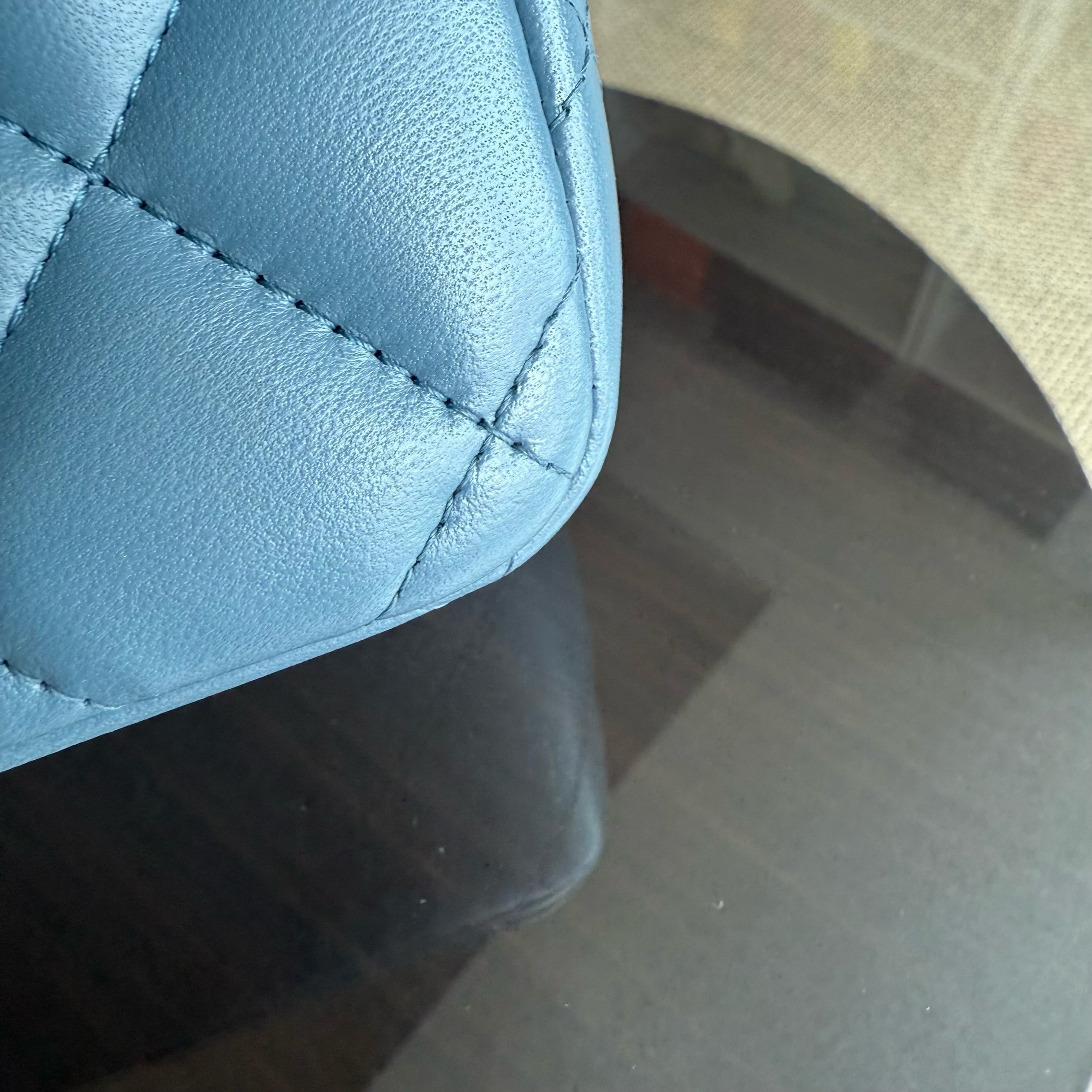 Chanel Classic Flap Jumbo - 30CM Lambskin Double Flap Blue Silver Hardware Series 17