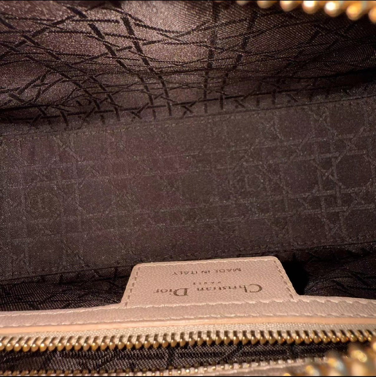 Dior Lady Medium Cannage Lambskin Light Pink Gold Hardware