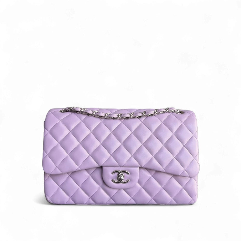 Chanel Classic Flap Jumbo - Double Flap 30CM Quilted Lambskin Light Violet Hardware Series 16