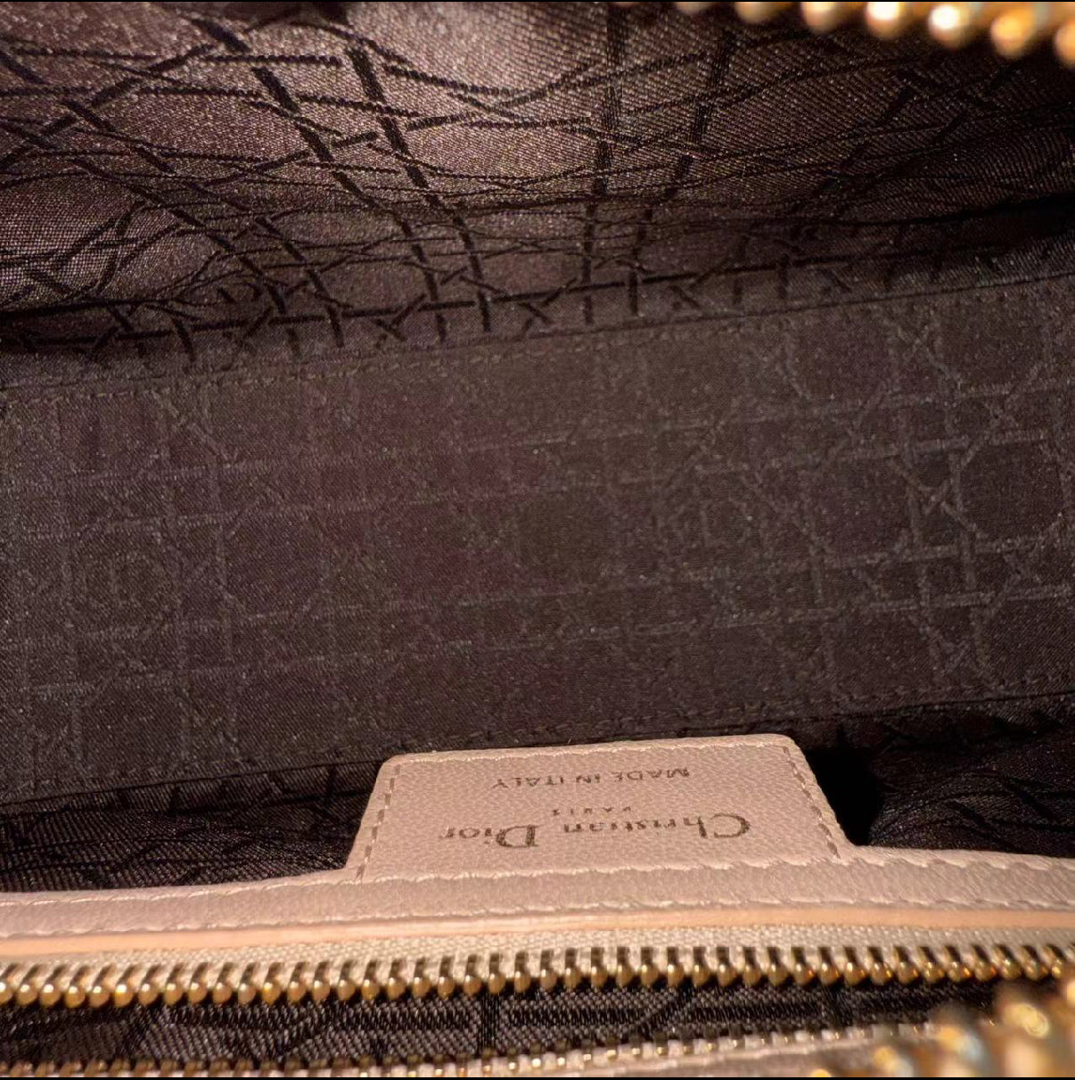 Dior Lady Medium Cannage Lambskin Light Pink Gold Hardware