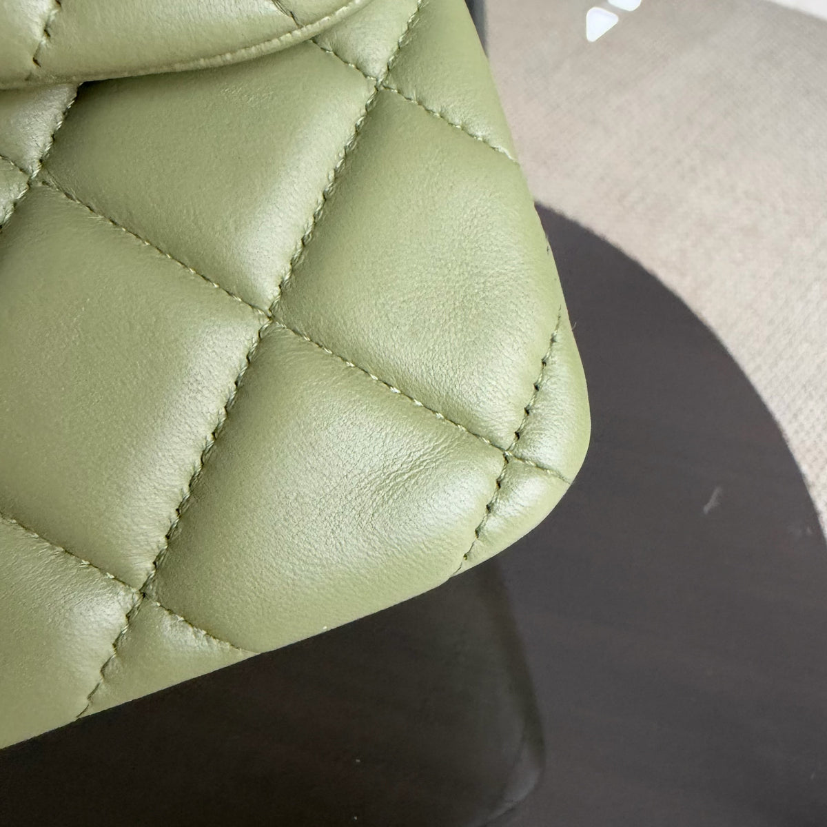 Chanel Classic Flap Jumbo - Double Flap 30CM Quilted Lambskin Olive Green Ruthennium Silver Hardware Series 20