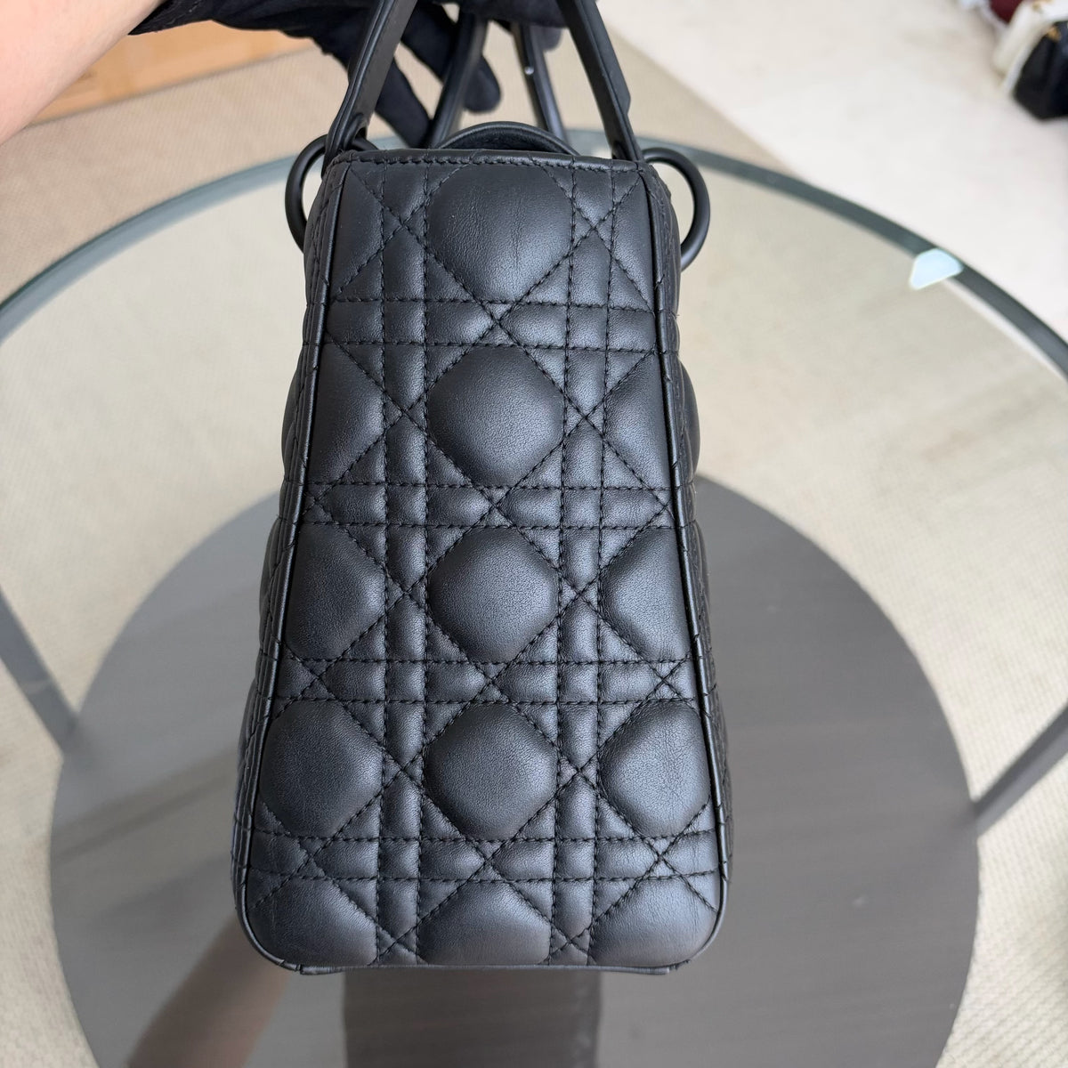 *Flap Open* Dior Lady Medium - Calfskin So Black Black Hardware