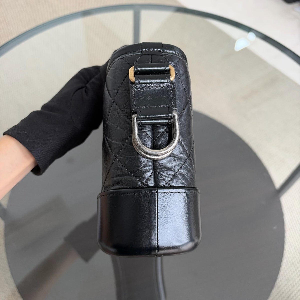 Chanel Gabrielle Small - Aged Calfskin Black Mixed Gold Hardware Series 26