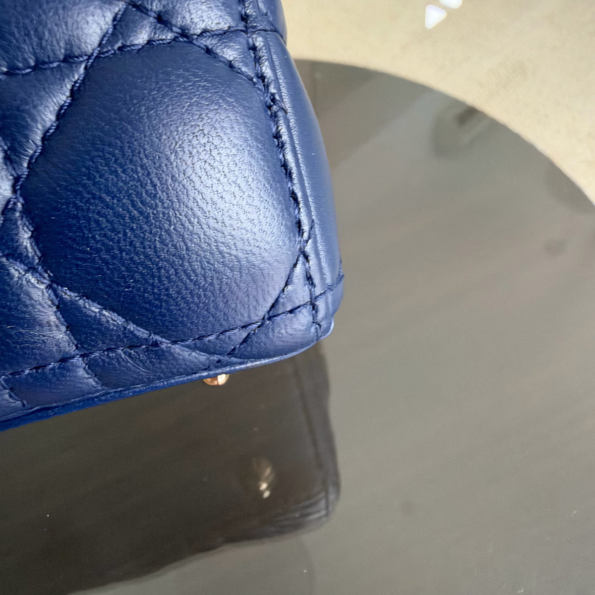 Dior Lady Small - Cannage Lambskin Dark Blue Gold Hardware