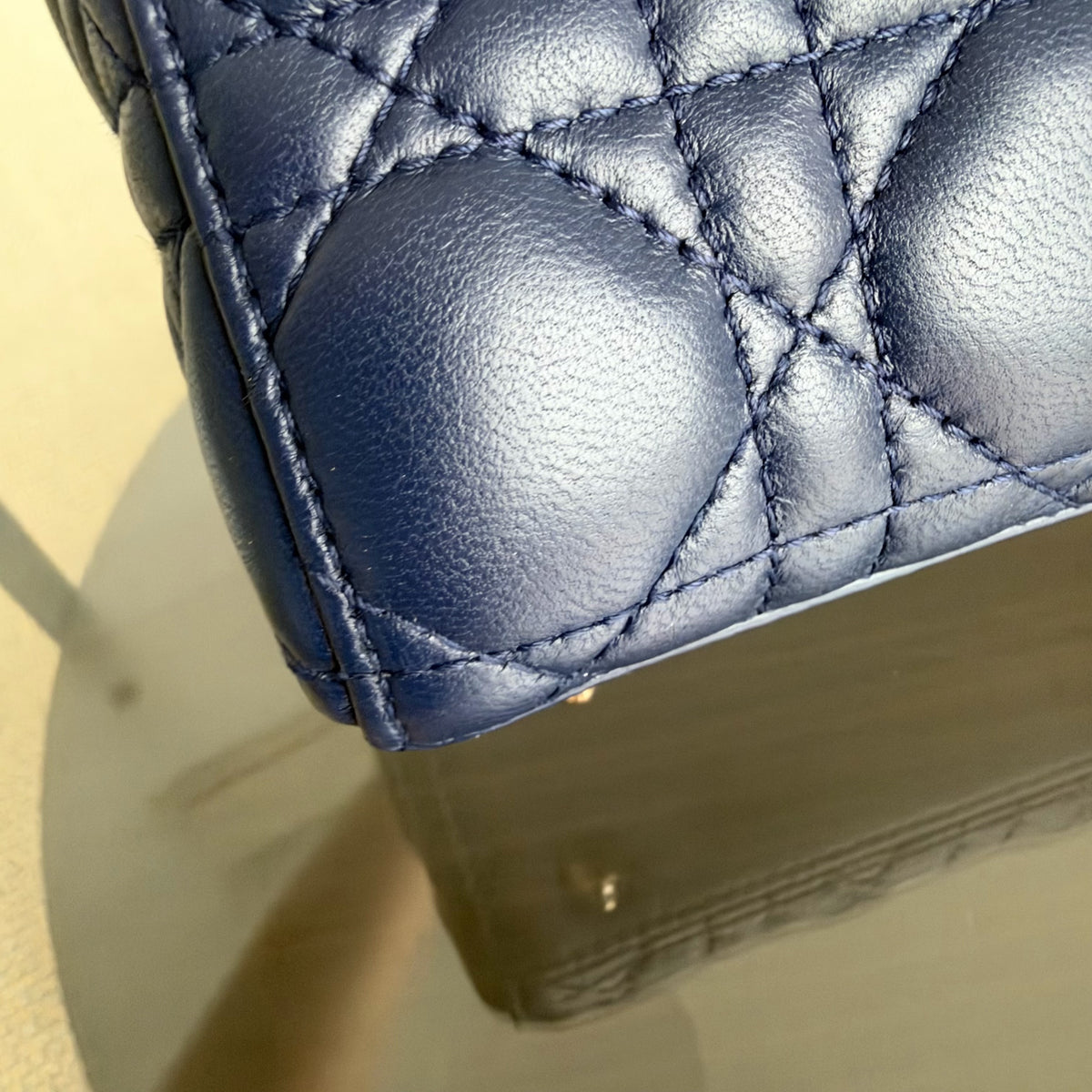 Dior Lady Small - Cannage Lambskin Dark Blue Gold Hardware