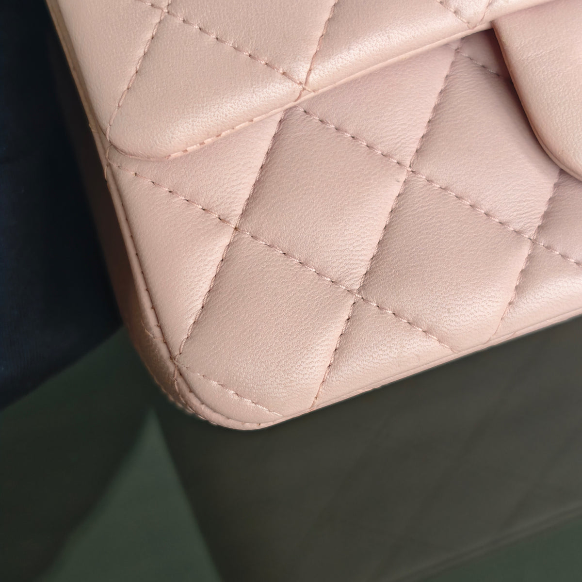 Chanel Mini Rectangle Classic Flap - 20CM Lamskin Quilted Light Pink Gold Hardware Series 20