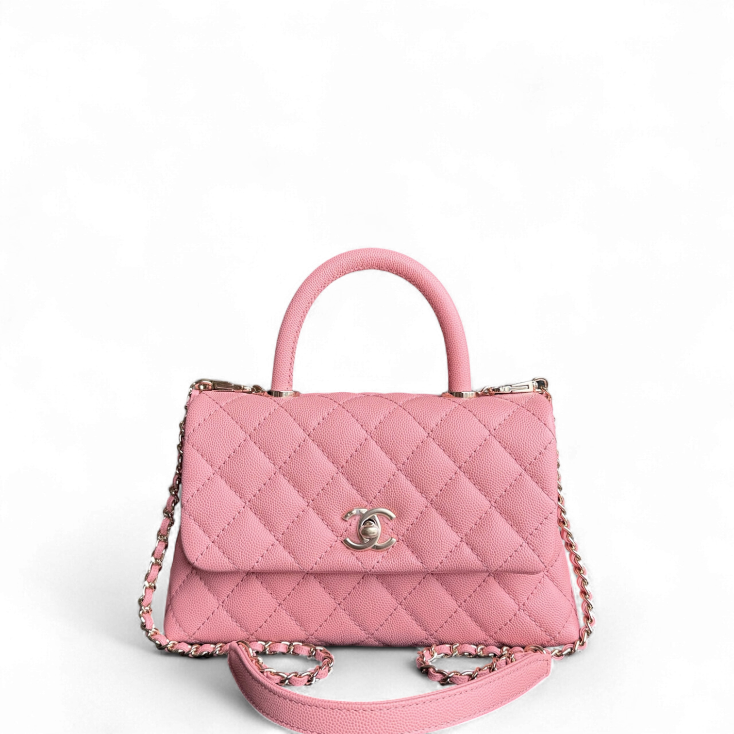 Chanel Coco Handle Small - Caviar Quilted Pink Gold Hardware Series 27