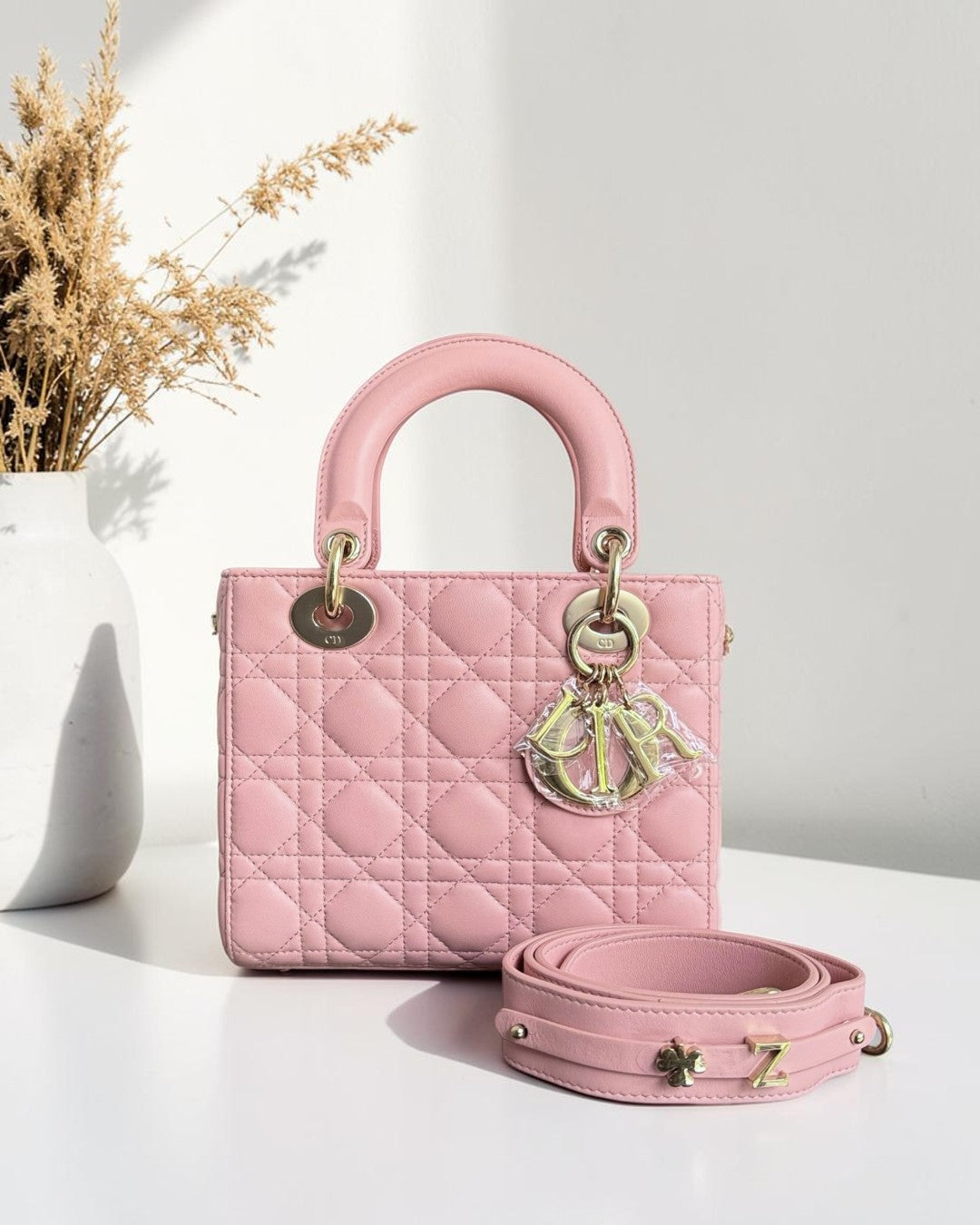 Dior Lady Small ABC Flap - Cannage Lambskin Light Pink Gold Hardware MyABC