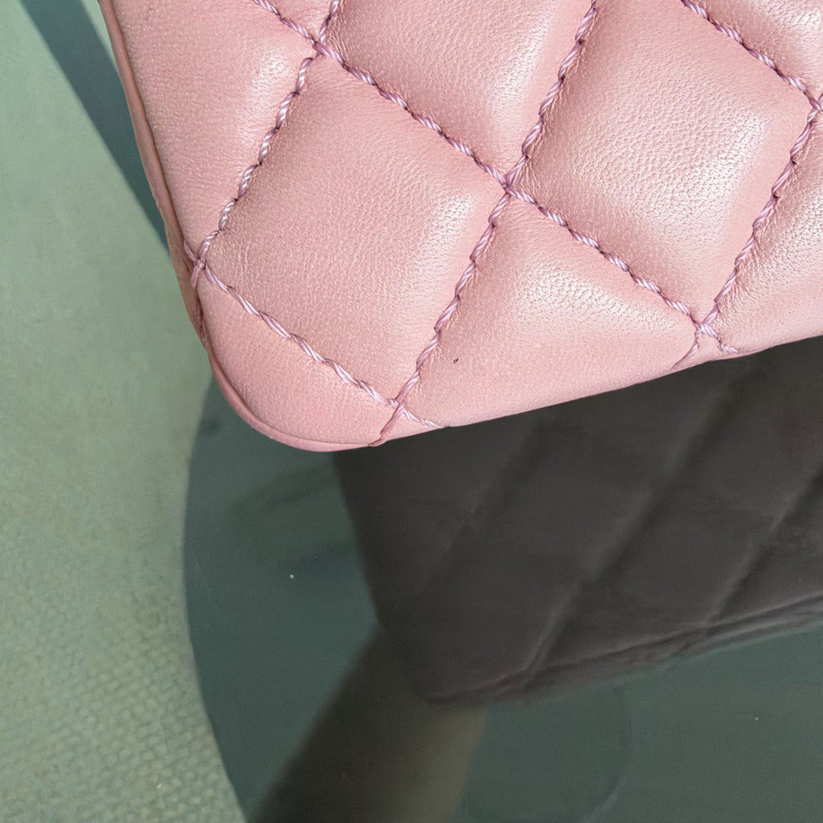 Chanel Classic Flap Medium - 25CM Quilted Lambskin Light Pink Silver Hardware Series 12