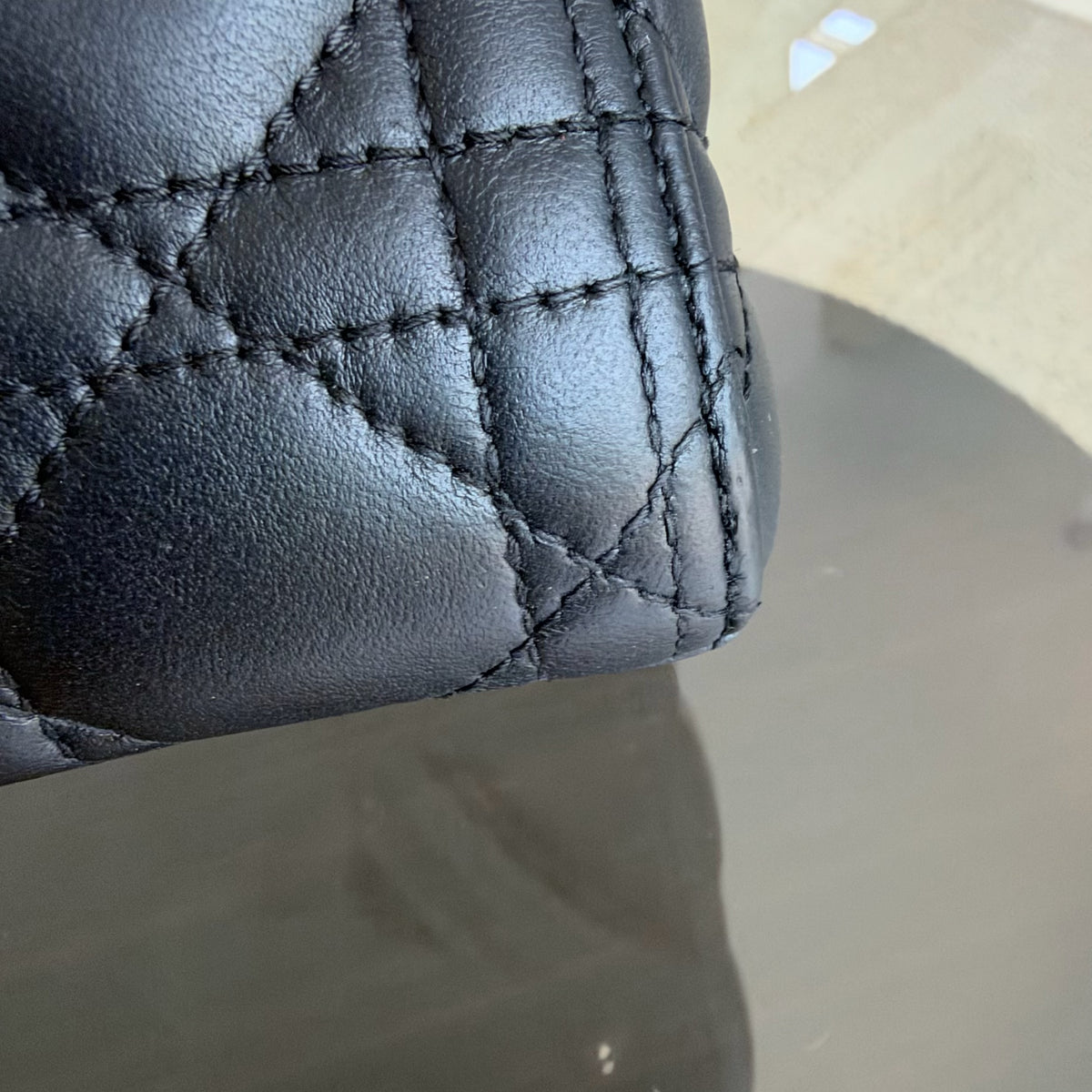 Dior Lady Medium - Flap Open Cannage Lambskin Black Gold Hardware